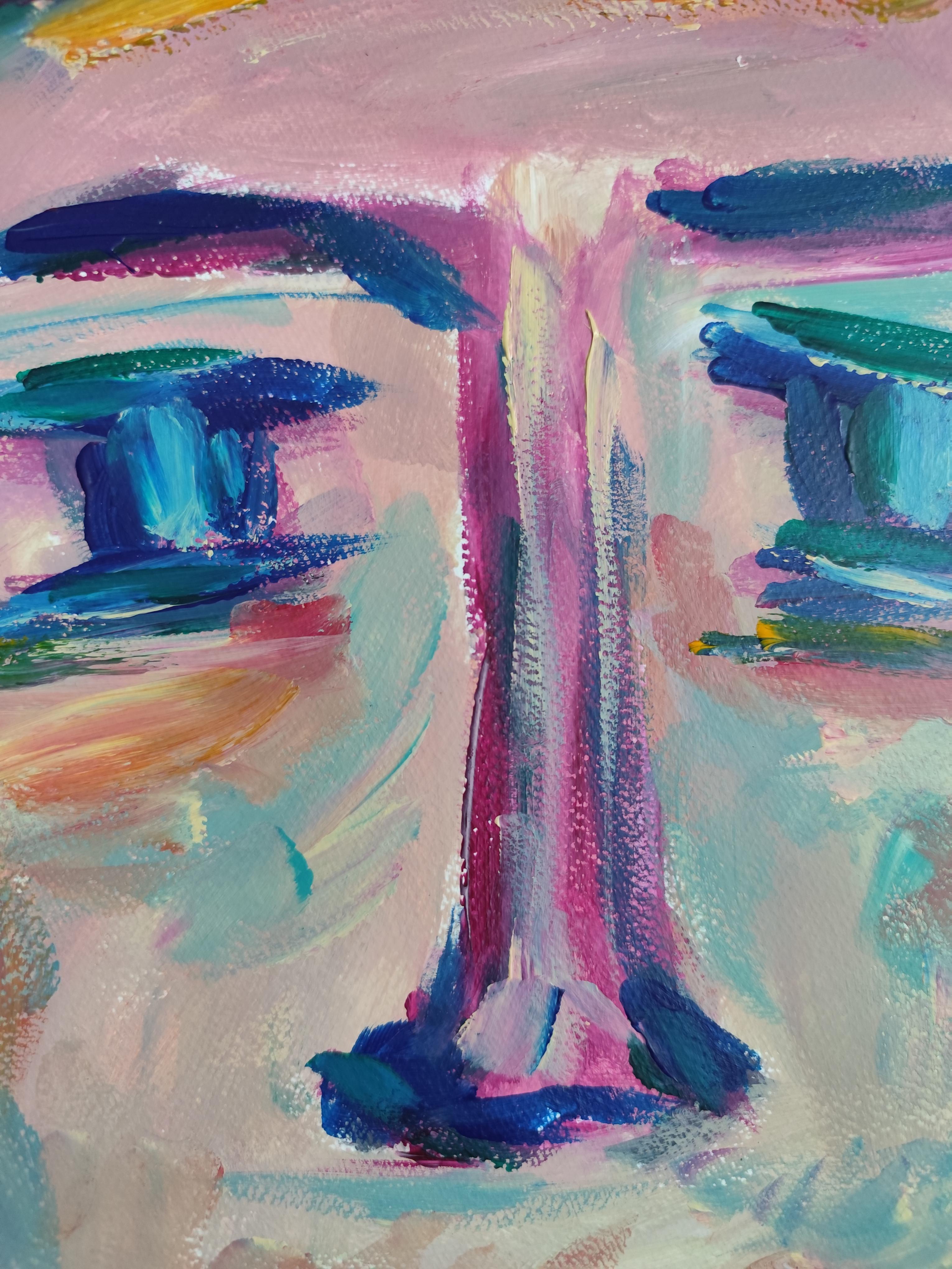 Portrait d'homme abstrait expressionniste contemporain 