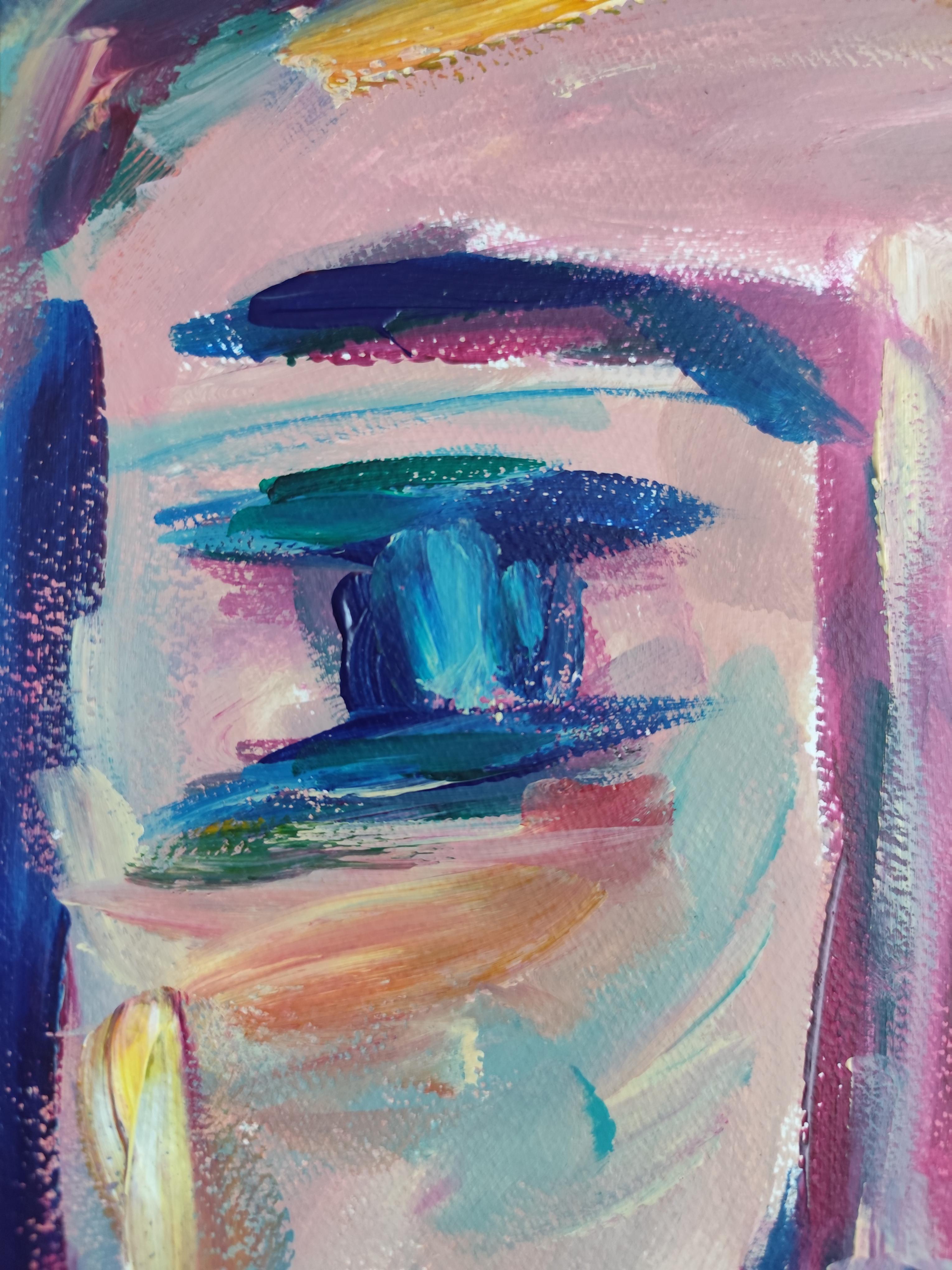 Portrait d'homme abstrait expressionniste contemporain 