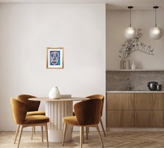 Portrait d'homme abstrait expressionniste contemporain "L'âme derrière le regard".