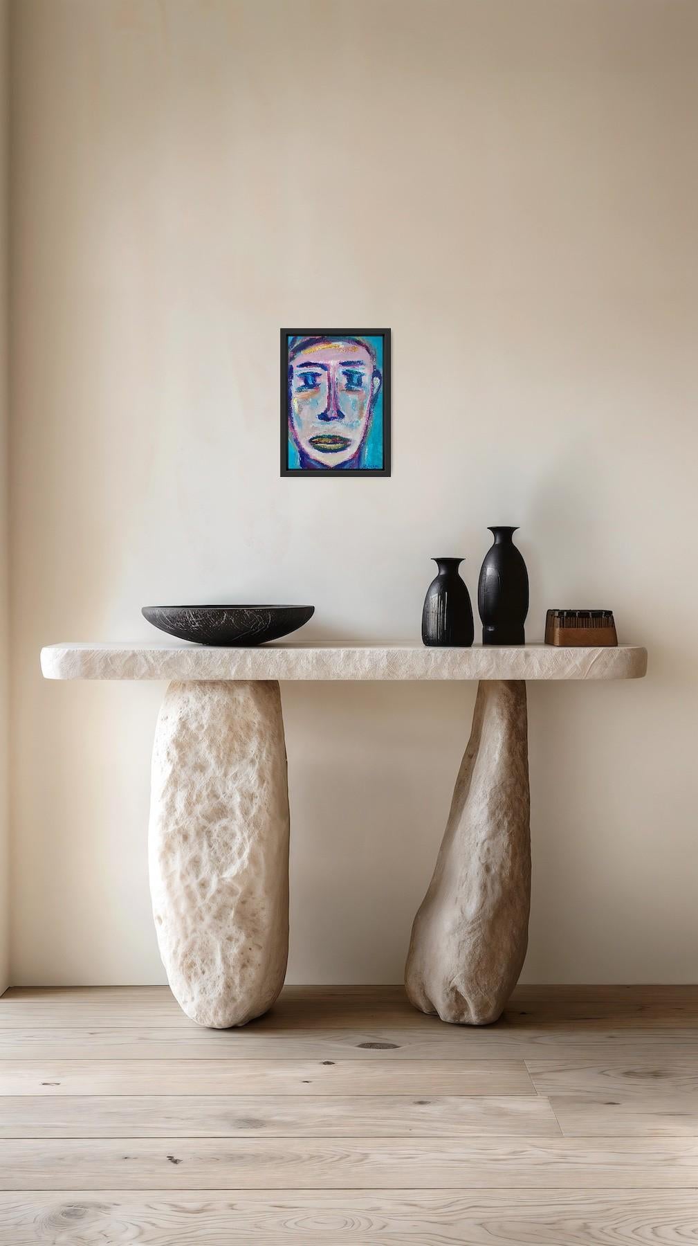 Portrait d'homme abstrait expressionniste contemporain 