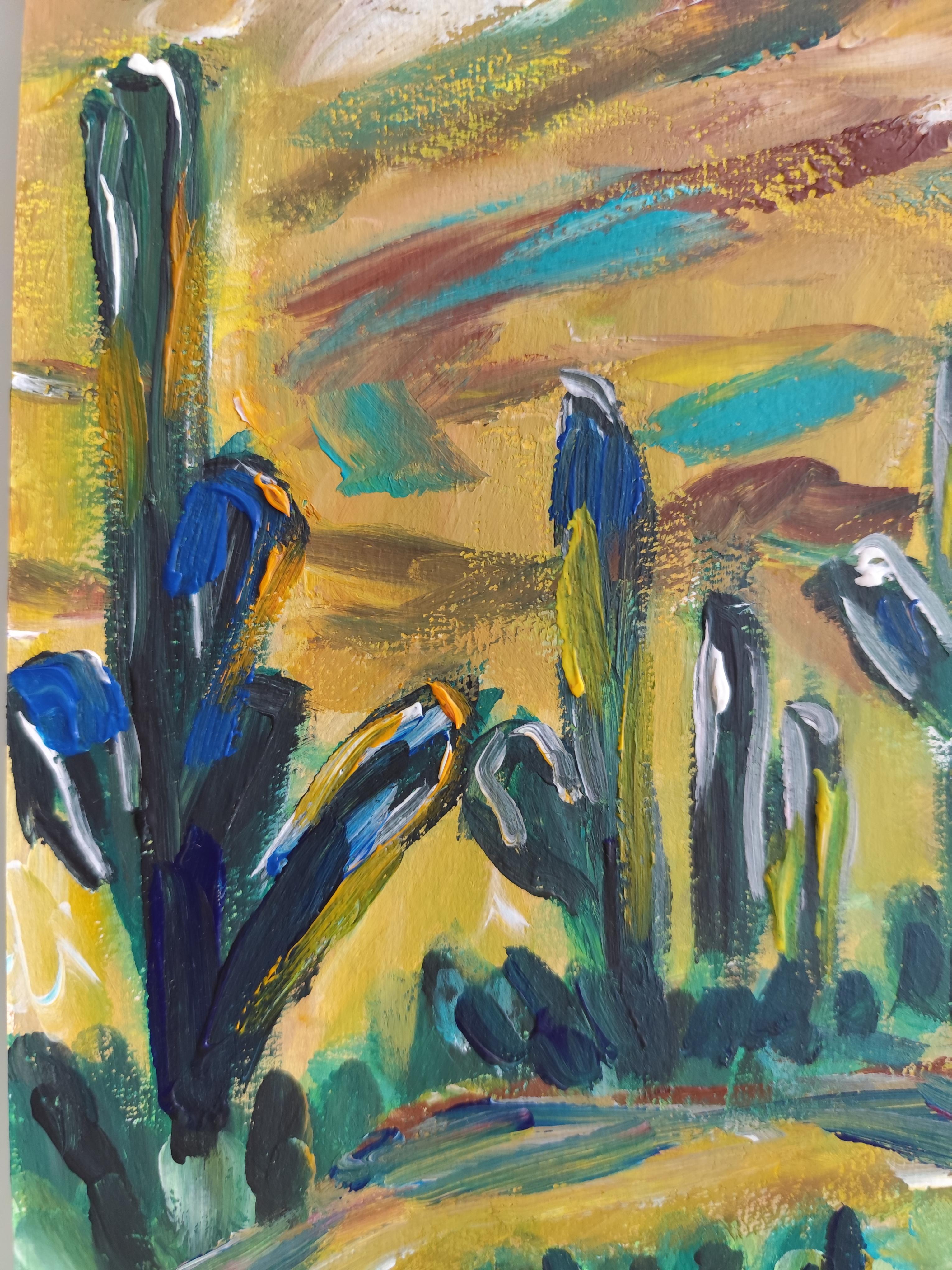 Peinture expressionniste contemporaine de nature 
