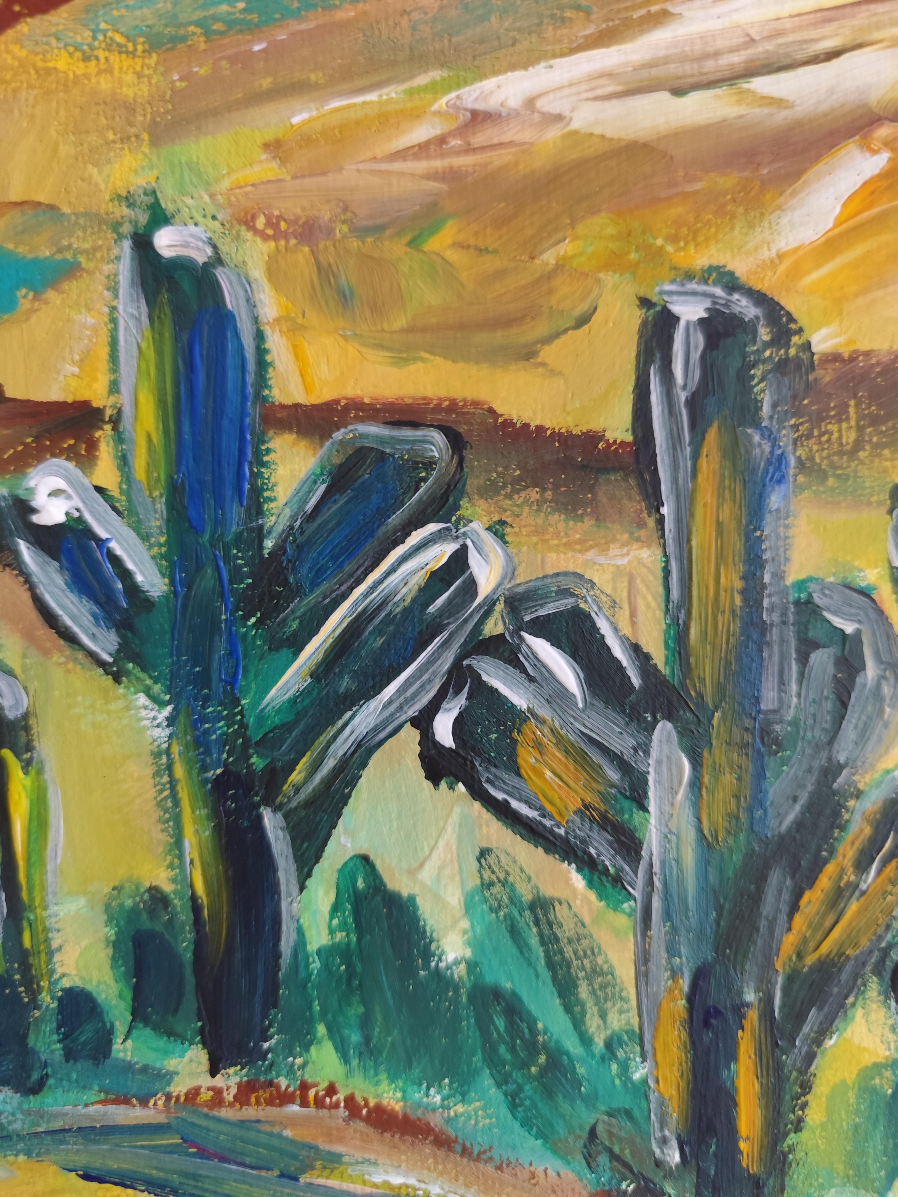 Peinture expressionniste contemporaine de nature 