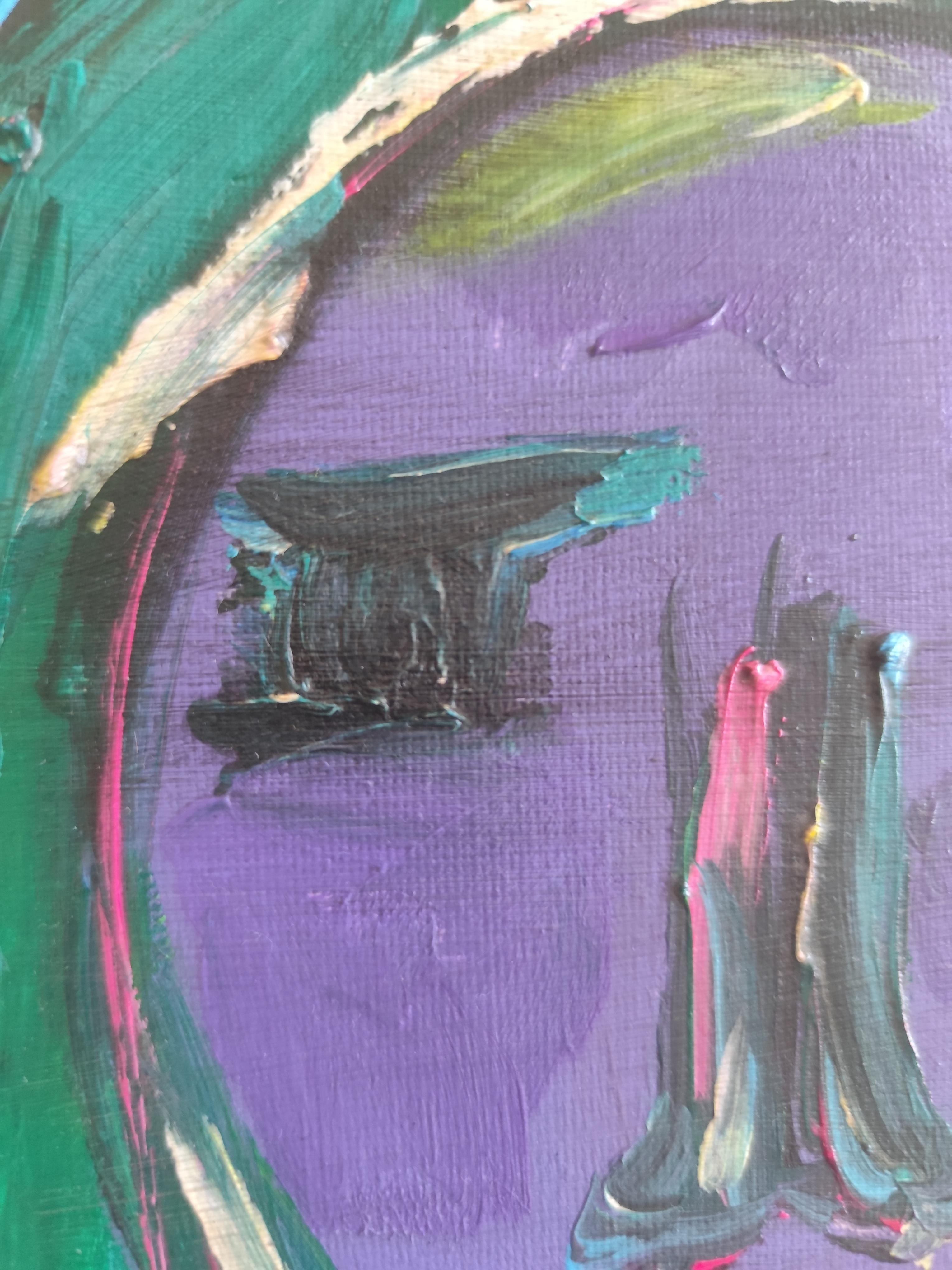 Contemporary Expressionist portrait woman acrylic on canvas 