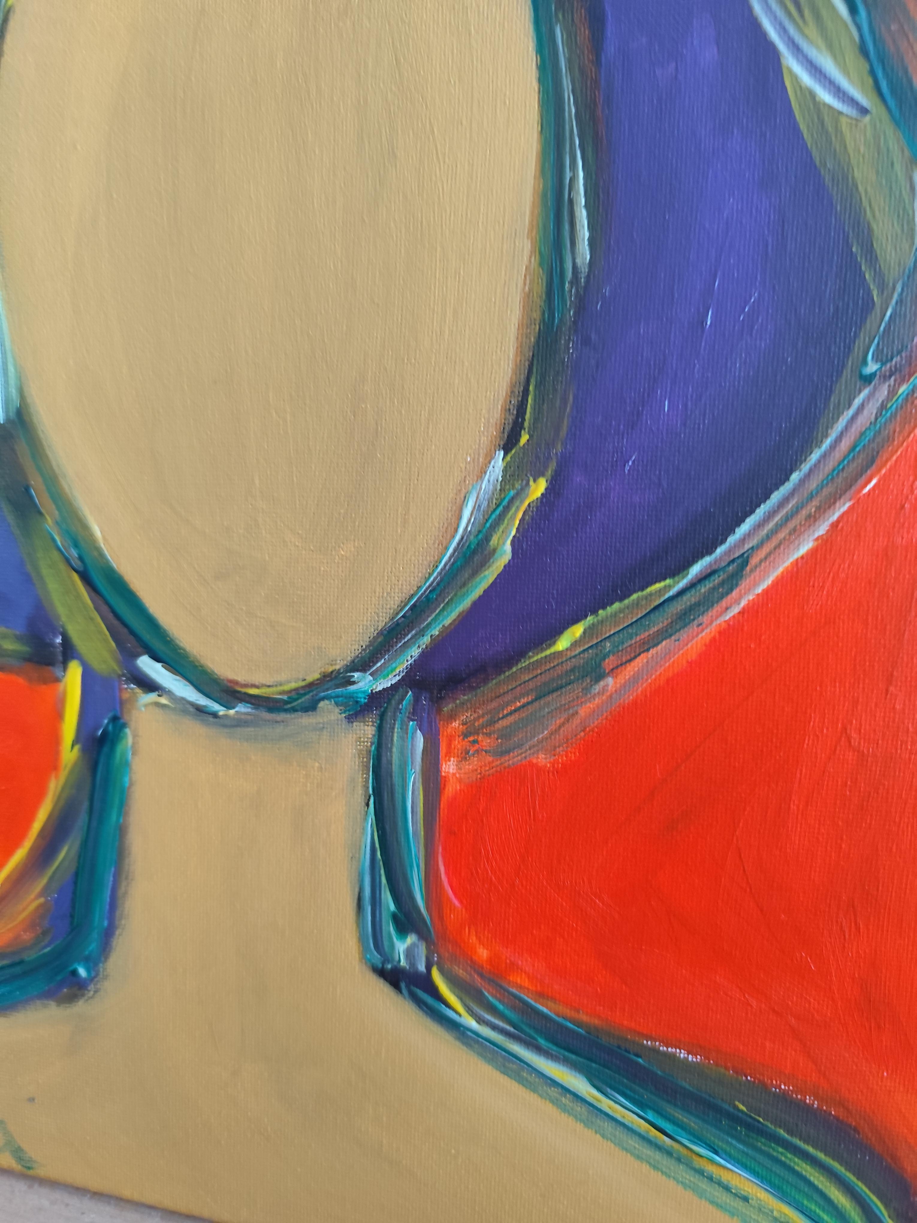 Zeitgenössischer Expressionist Porträt Frau Acrylmalerei 