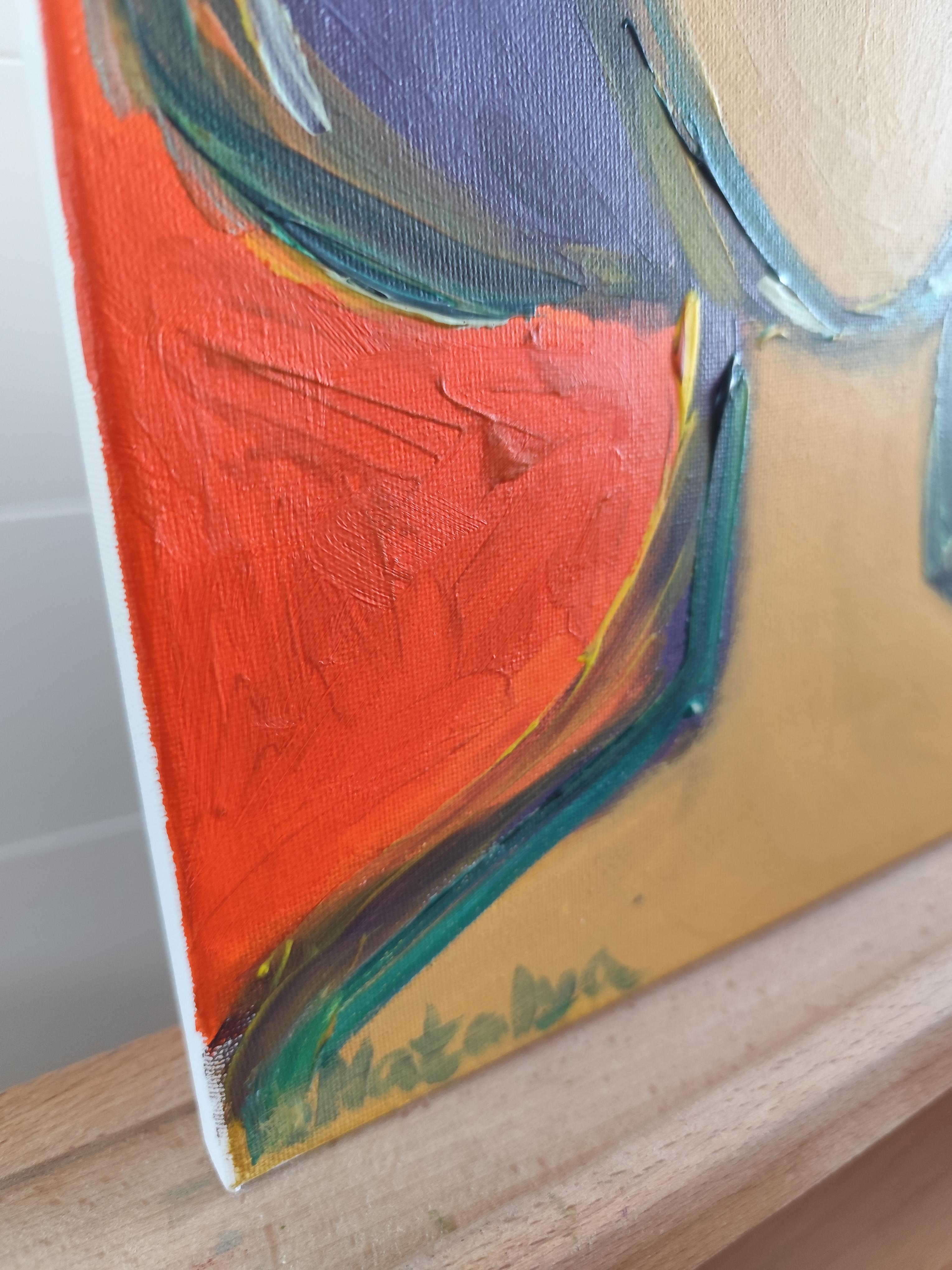 Zeitgenössischer Expressionist Porträt Frau Acrylmalerei 