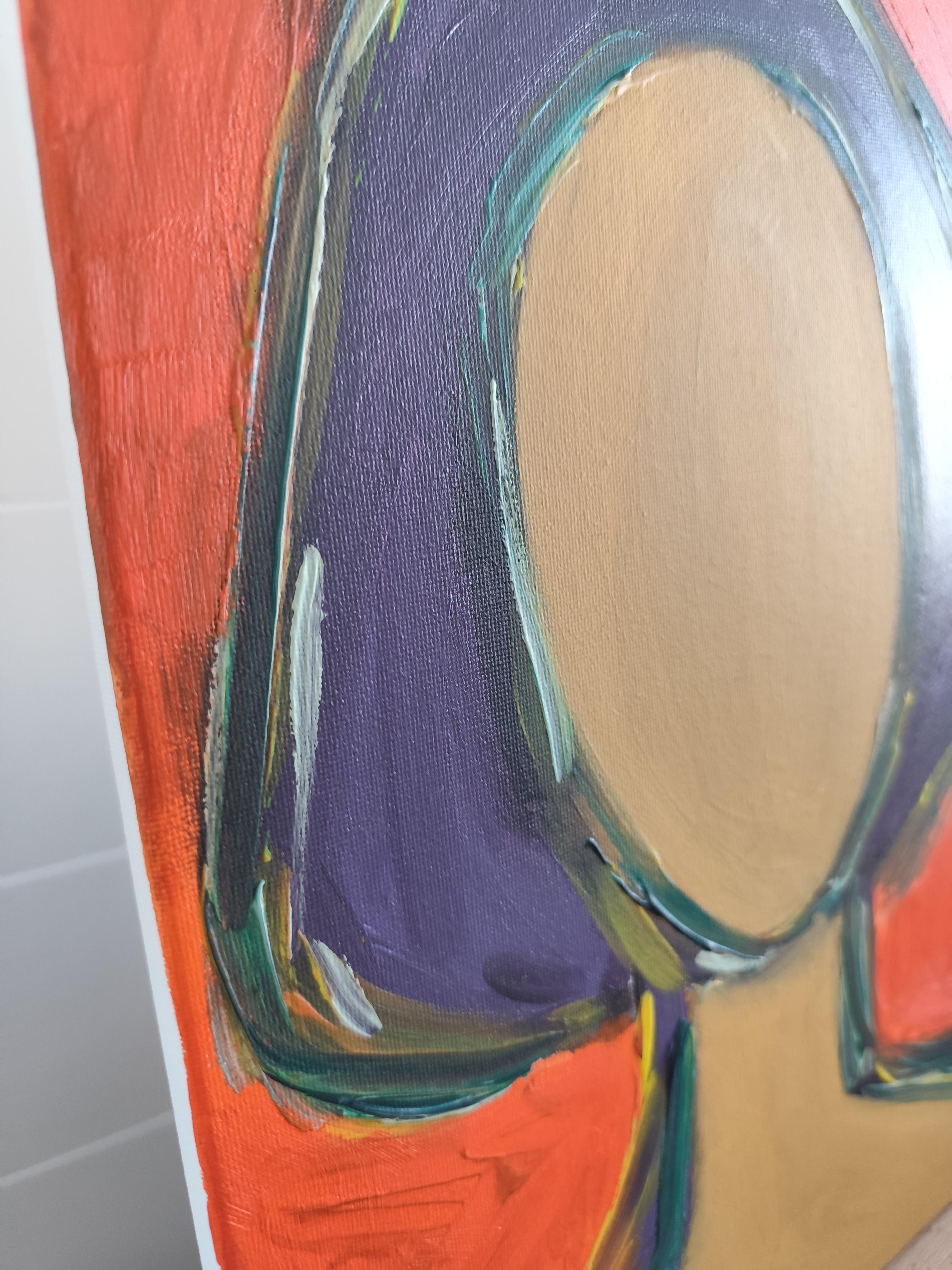 Zeitgenössischer Expressionist Porträt Frau Acrylmalerei 