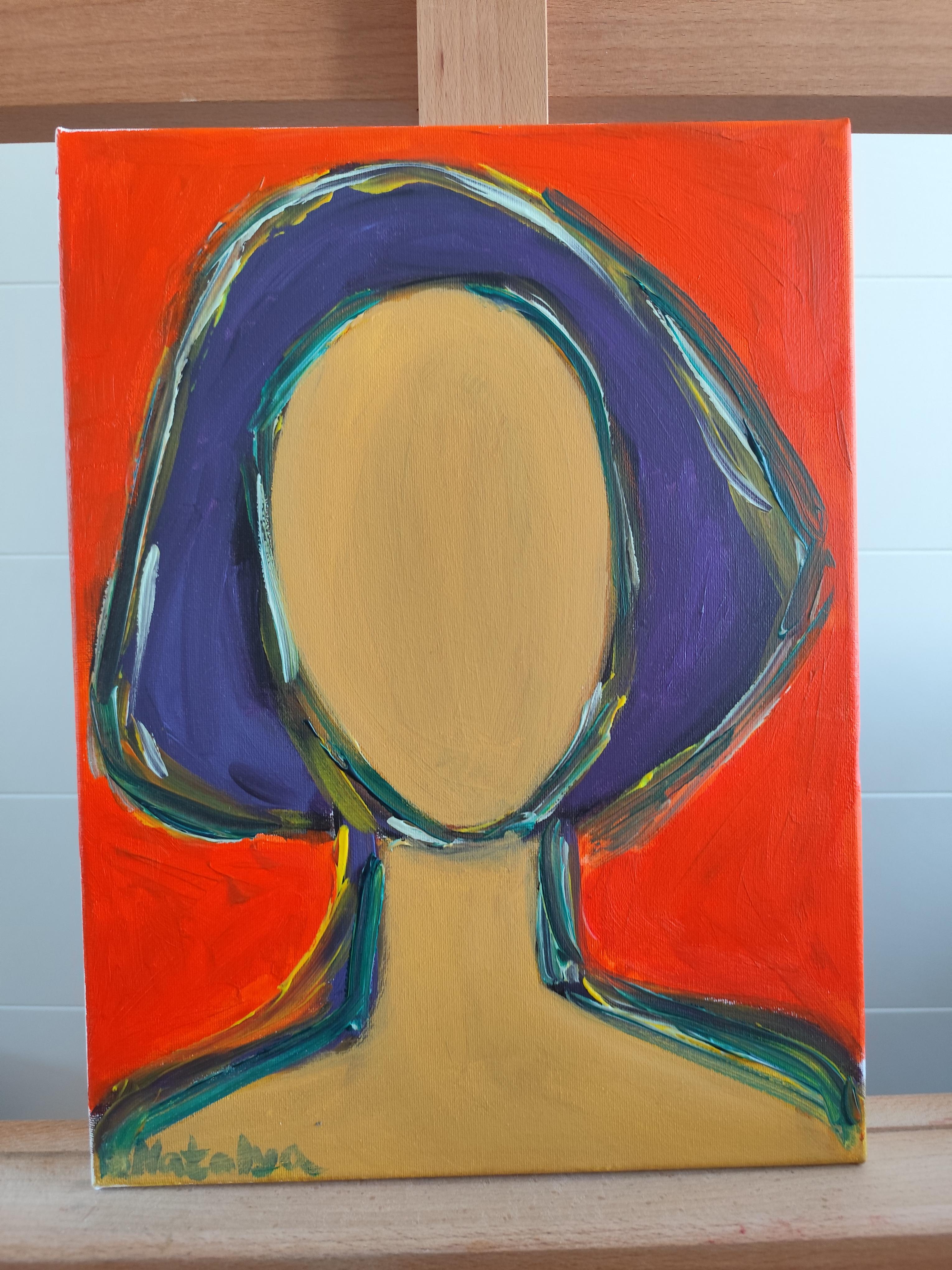 Zeitgenössischer Expressionist Porträt Frau Acrylmalerei 