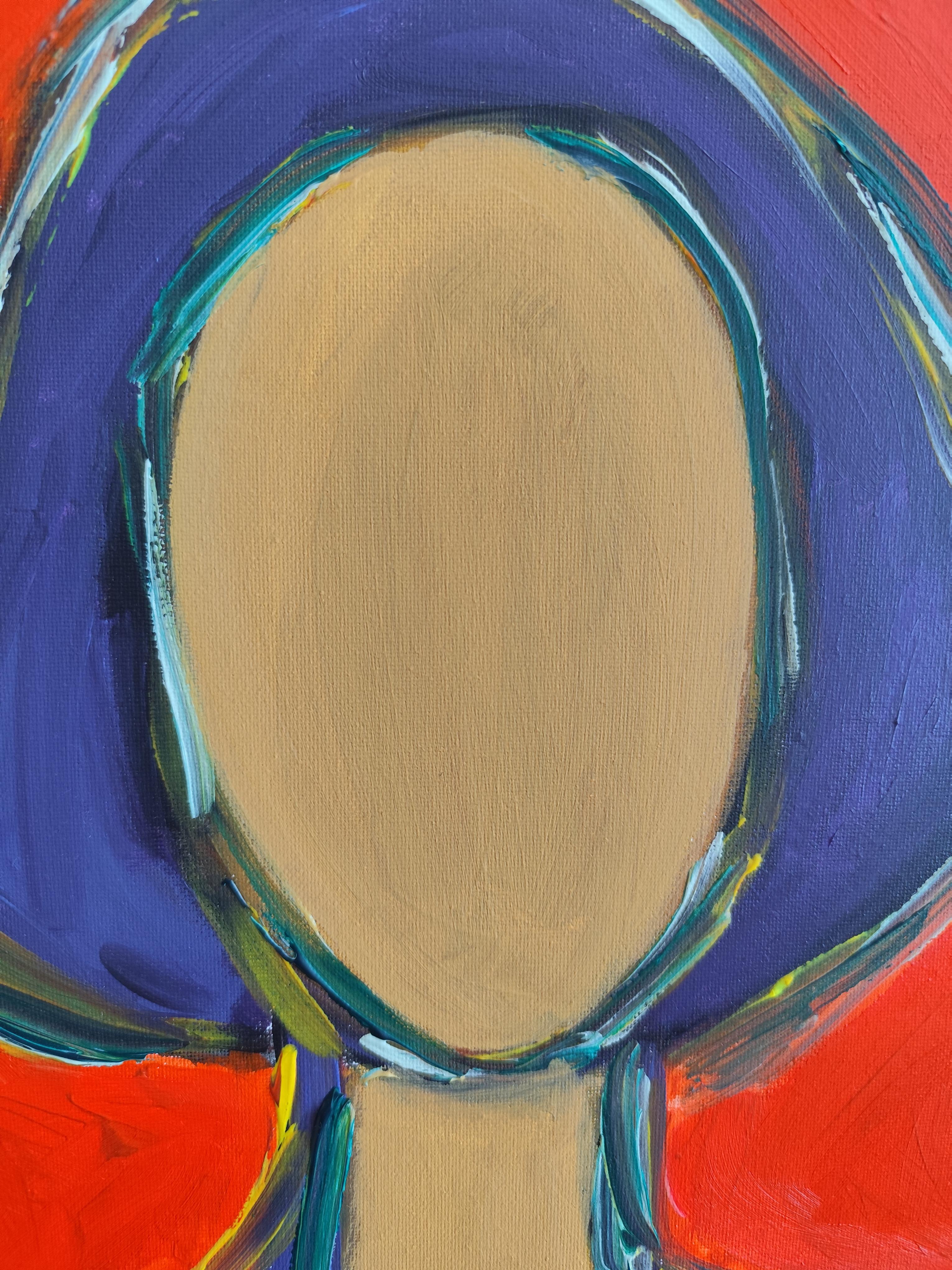 Zeitgenössischer Expressionist Porträt Frau Acrylmalerei 