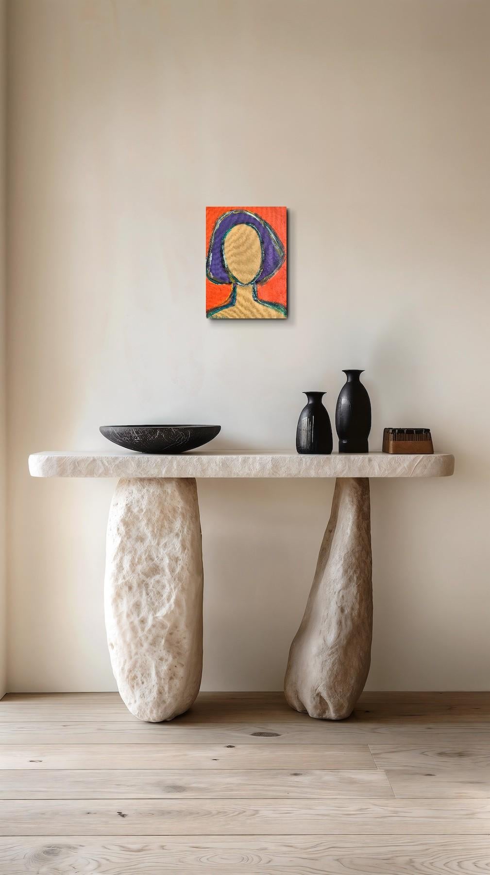 Zeitgenössischer Expressionist Porträt Frau Acrylmalerei 