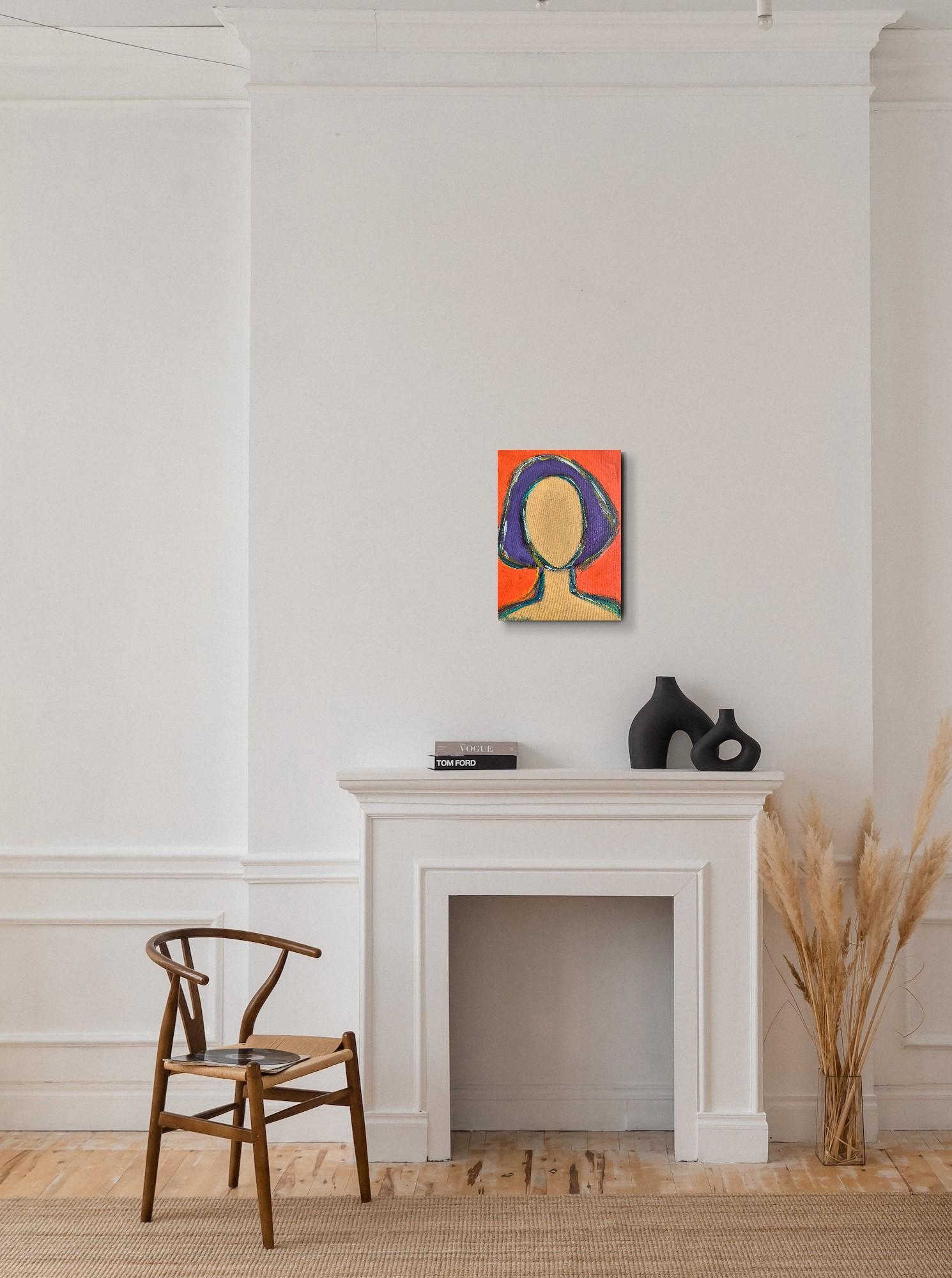 Zeitgenössischer Expressionist Porträt Frau Acrylmalerei 