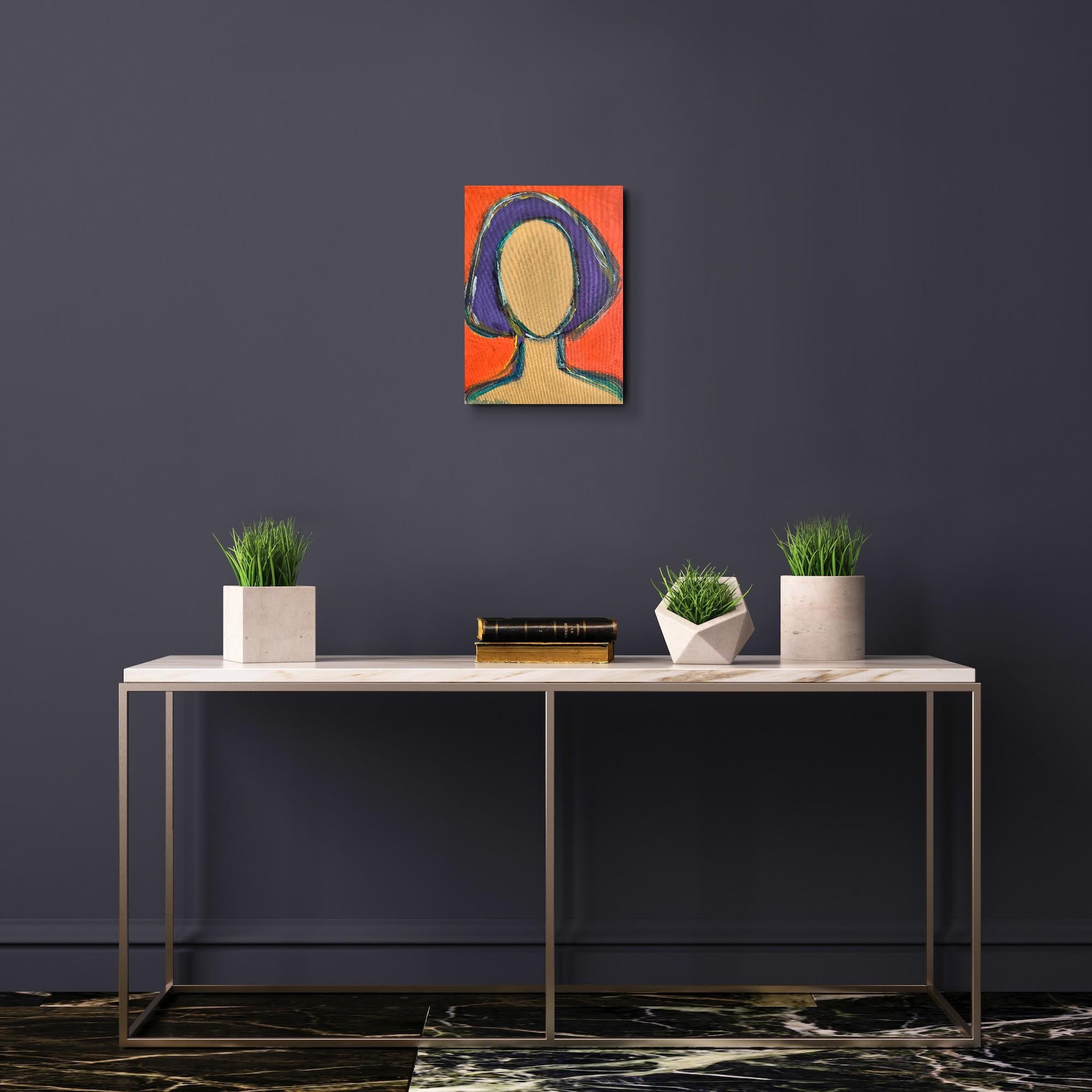 Zeitgenössischer Expressionist Porträt Frau Acrylmalerei 