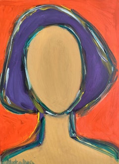 Ritratto di donna espressionista contemporaneo dipinto ad acrilico "Potere femminile".