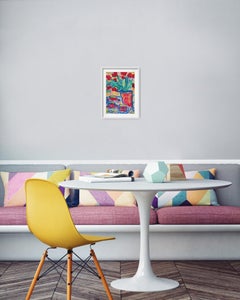 Pintura floral de bodegón expresionista contemporáneo "Conversación tranquila"