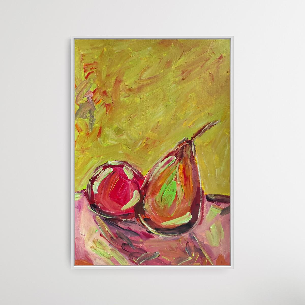 Contemporary expressionist still life fruit painting 