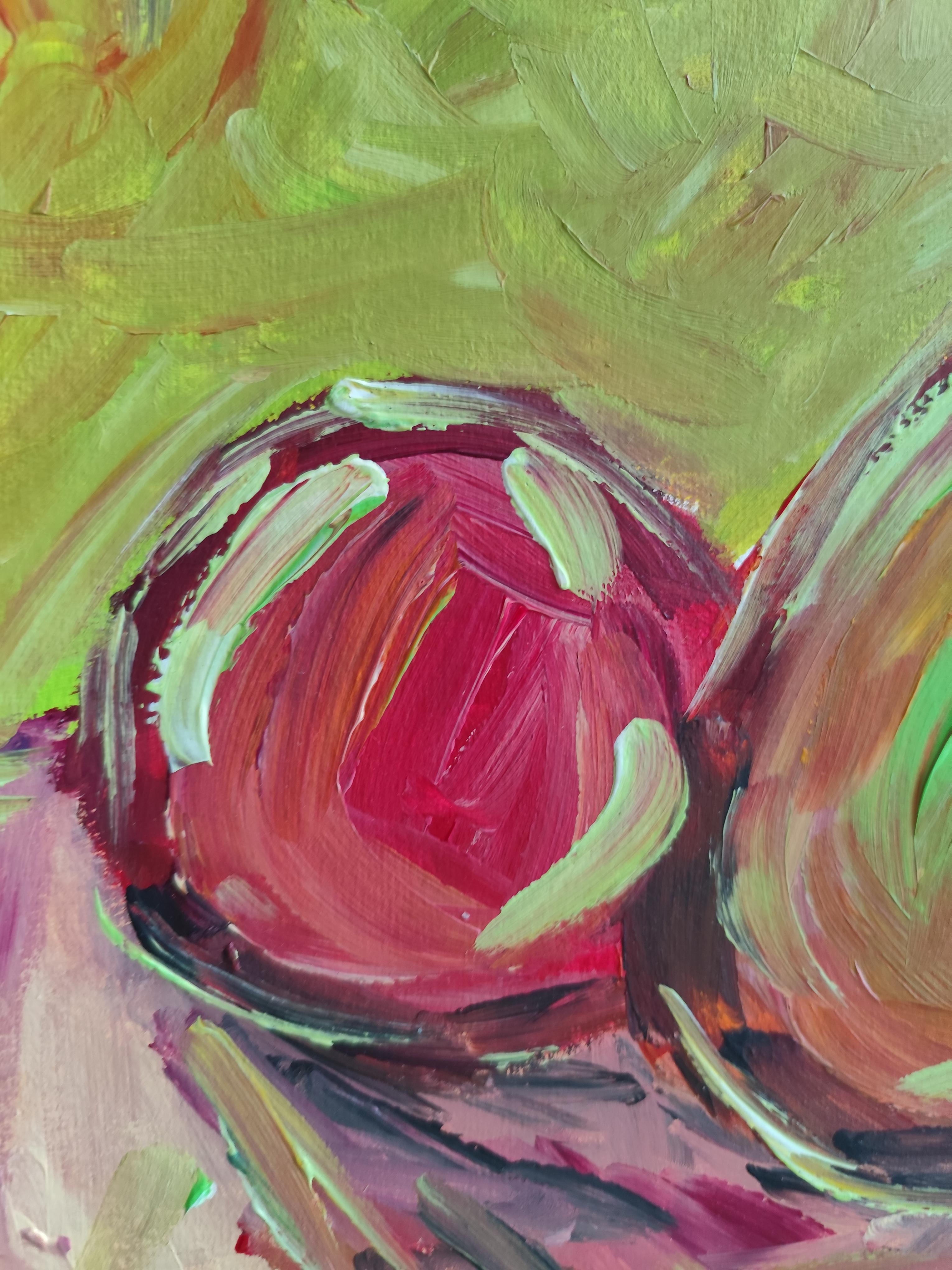 Contemporary expressionist still life fruit painting 