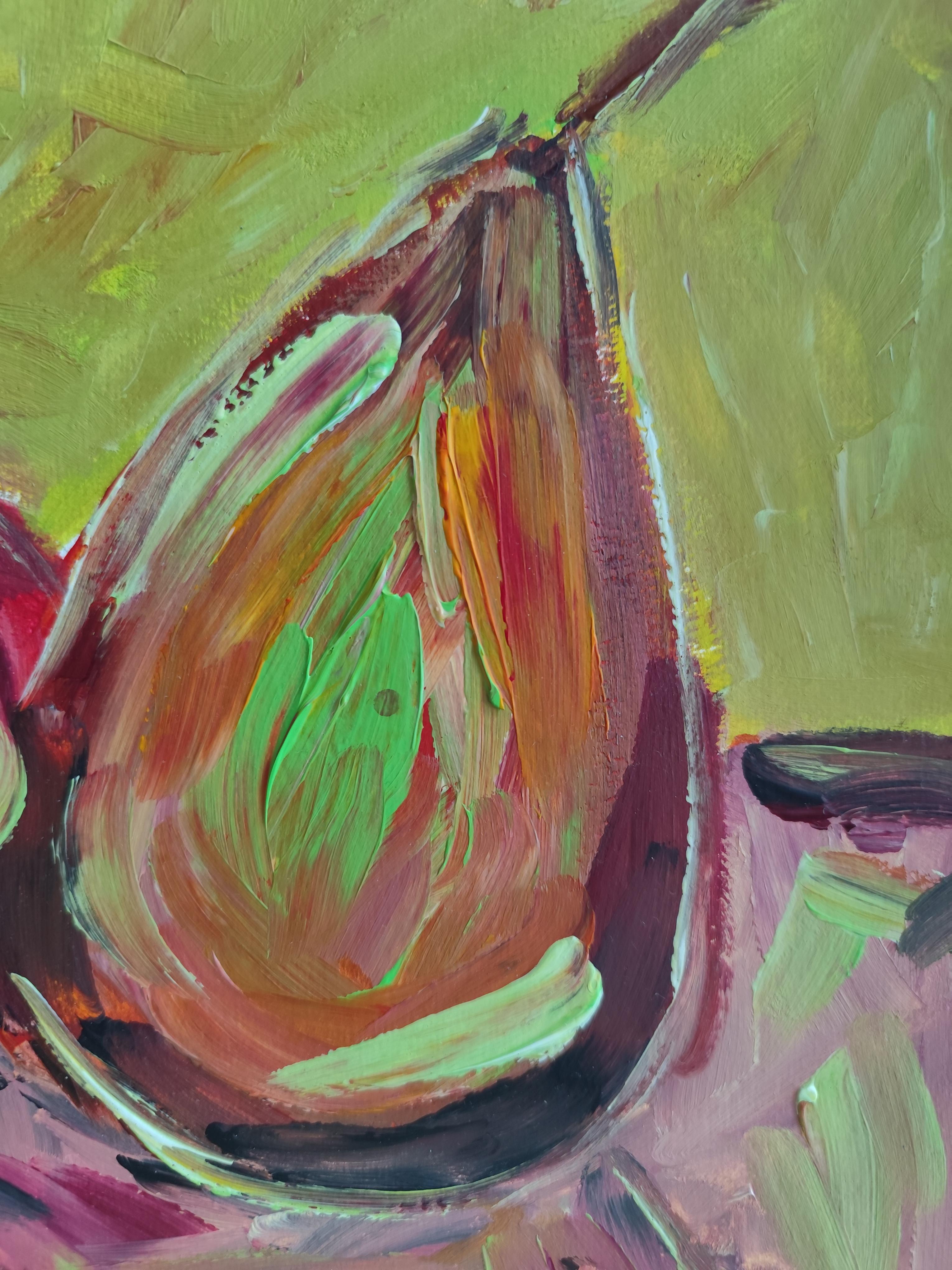 Contemporary expressionist still life fruit painting 