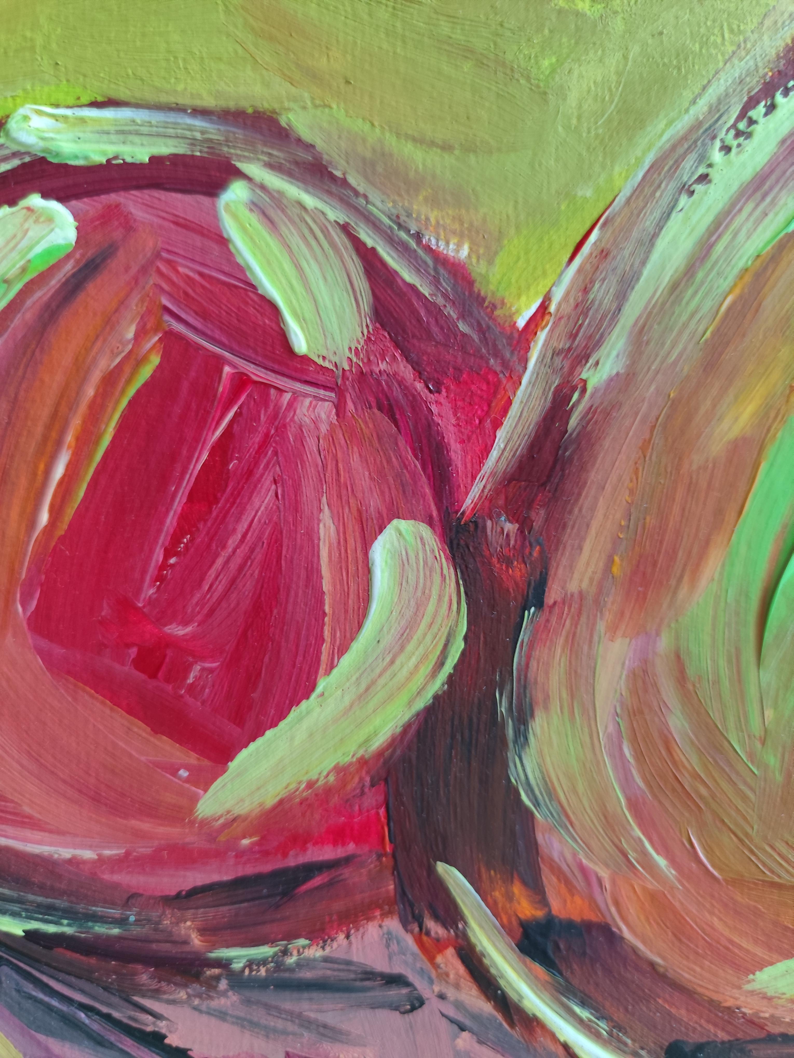 Contemporary expressionist still life fruit painting 