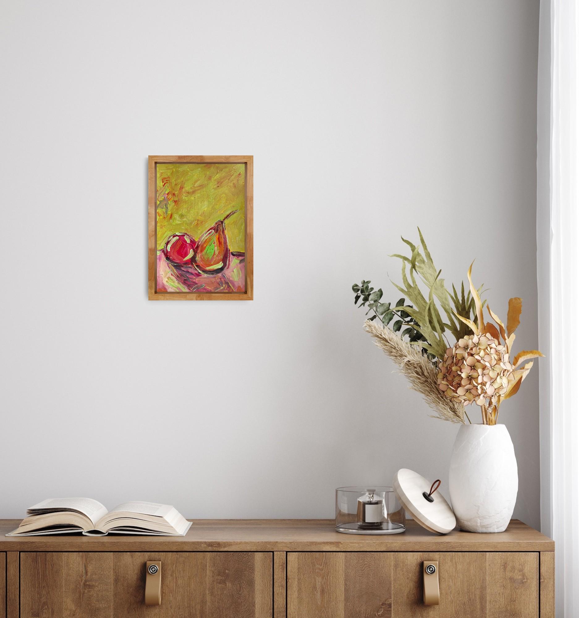 Contemporary expressionist still life fruit painting 