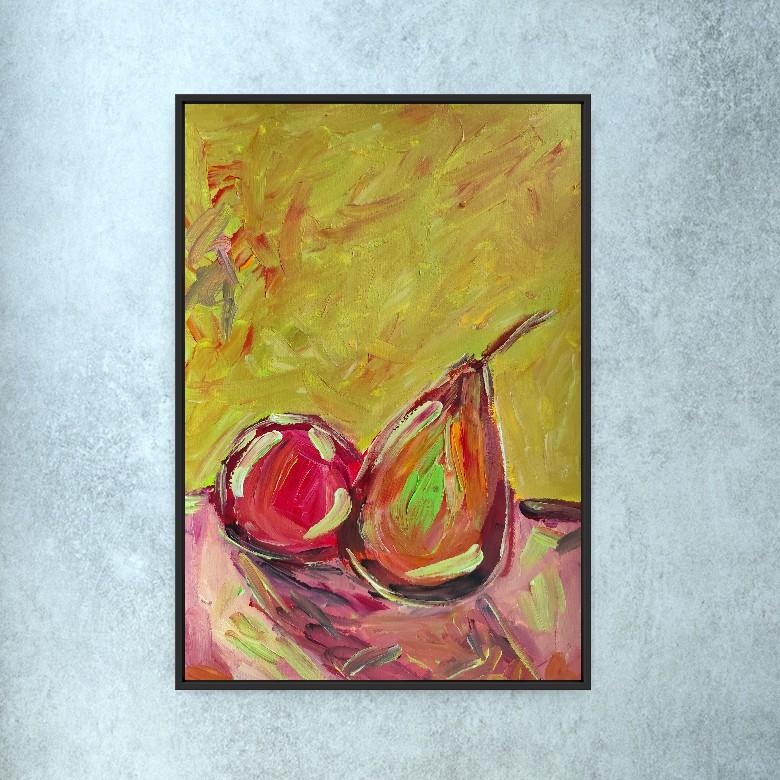 Contemporary expressionist still life fruit painting 