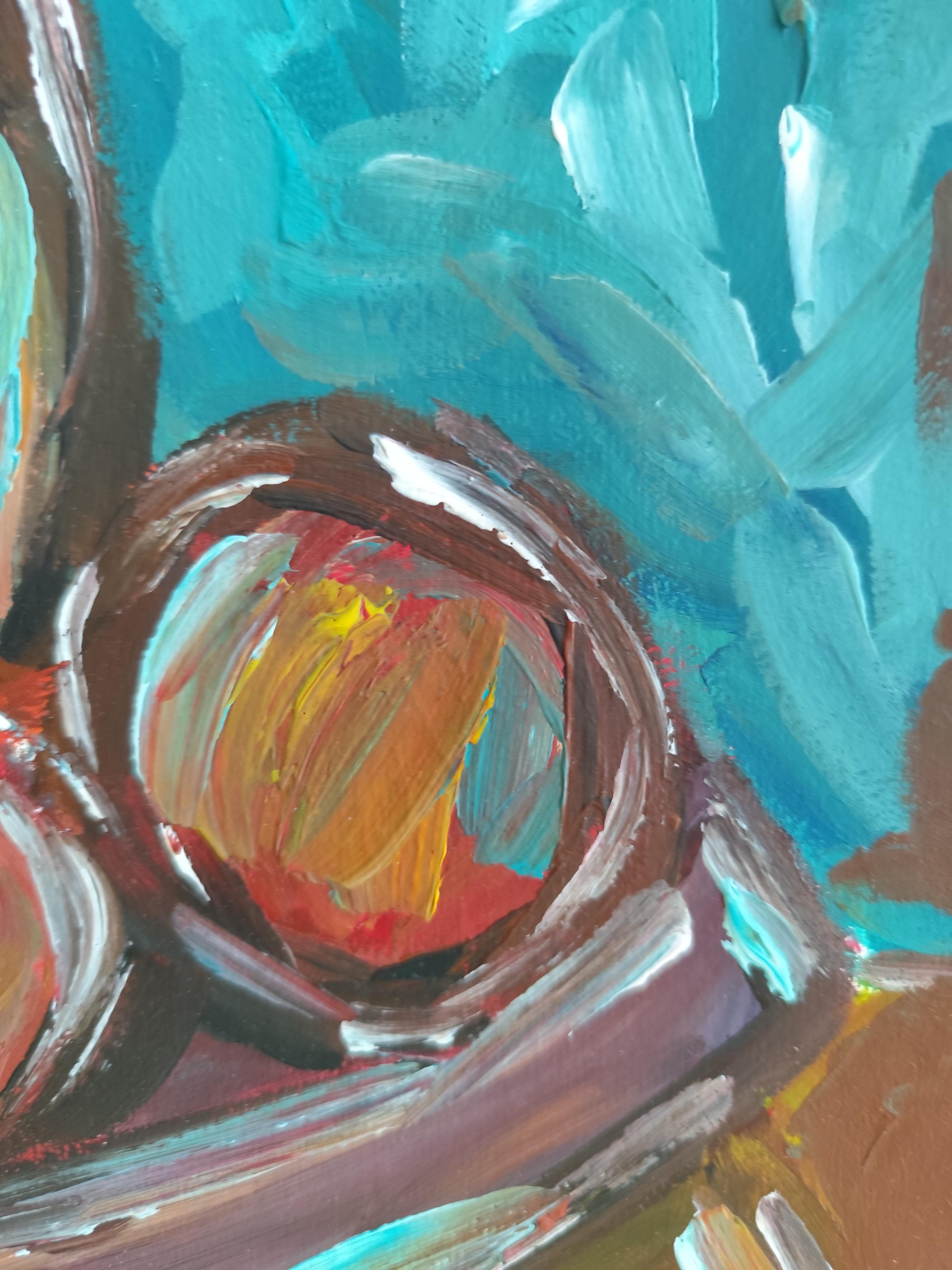 Contemporary  expressionist still life painting 
