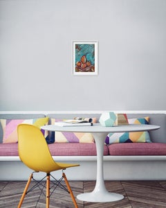 Contemporary expressionist still life painting "Bowl of apples and a pear"