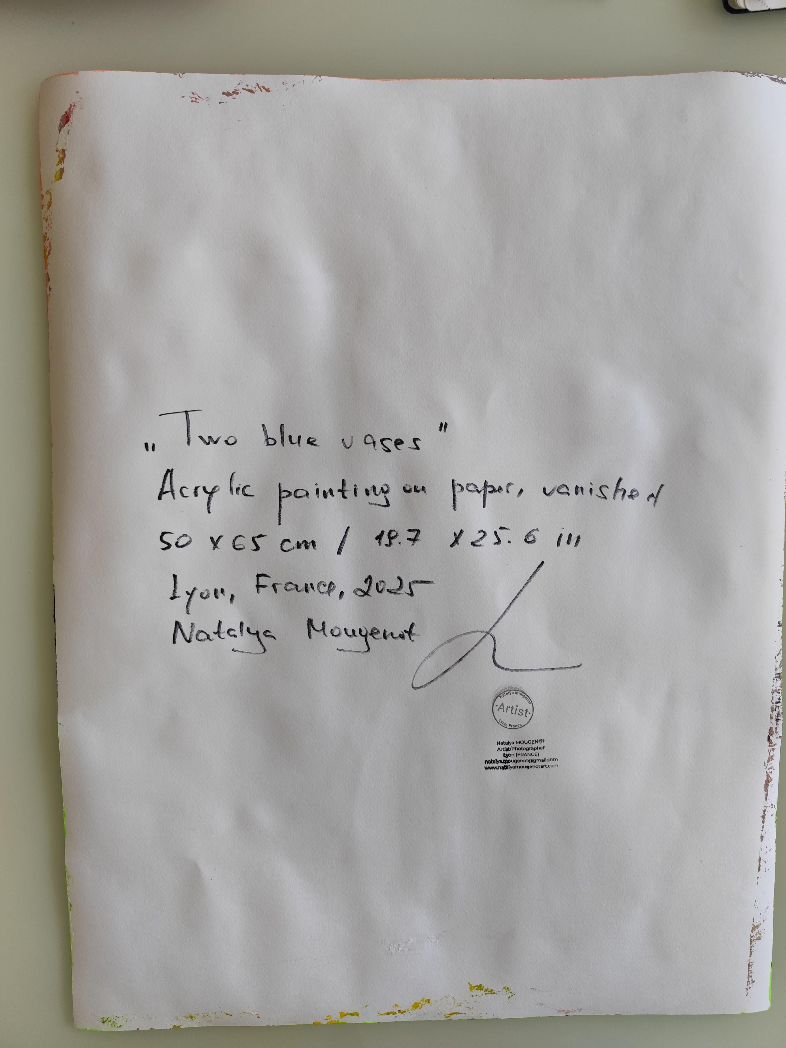 Lebendige Stilllebenmalerei des zeitgenössischen Expressionisten  auf Papier 