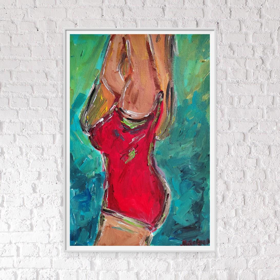 Contemporary expressionist woman's figure painting 