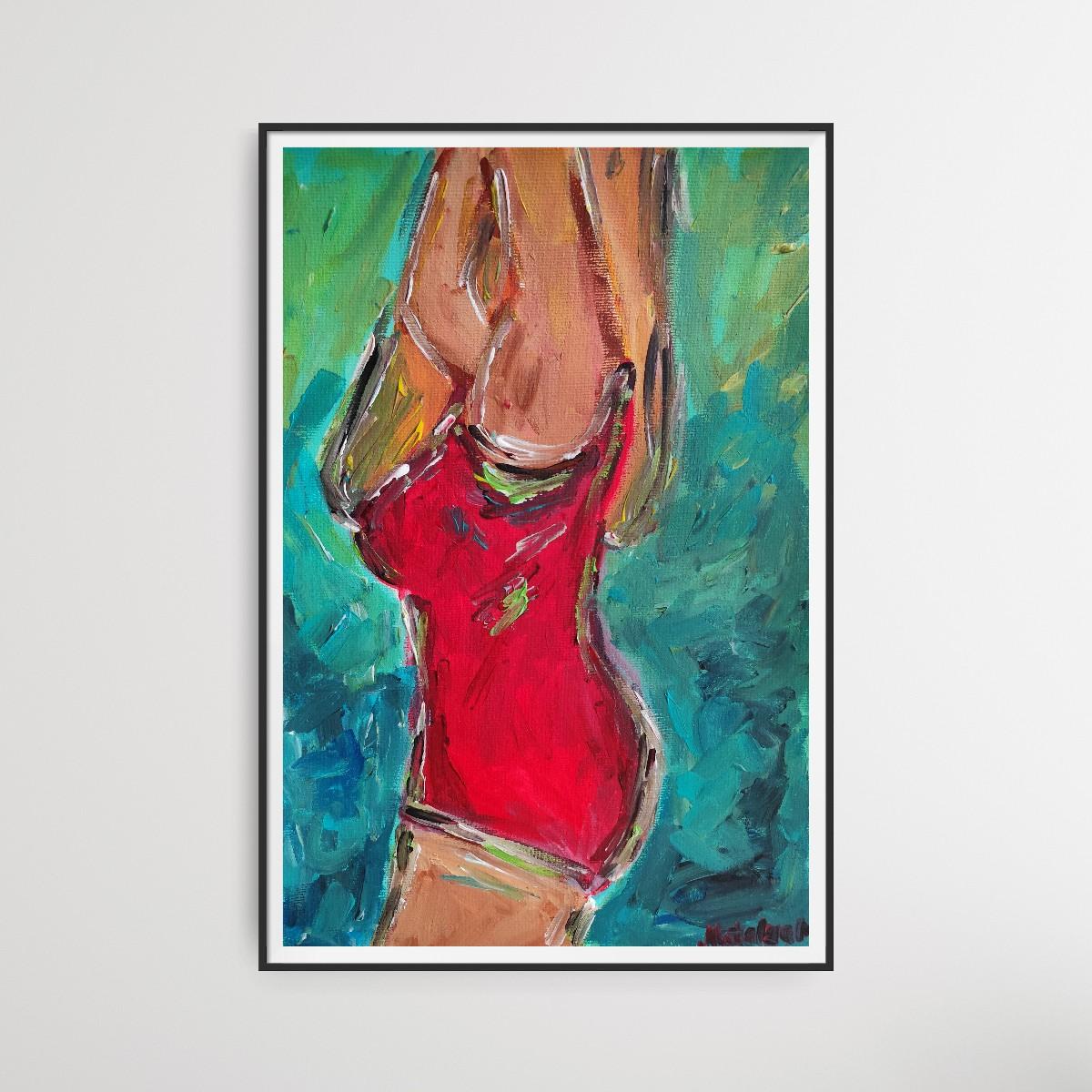 Contemporary expressionist woman's figure painting 
