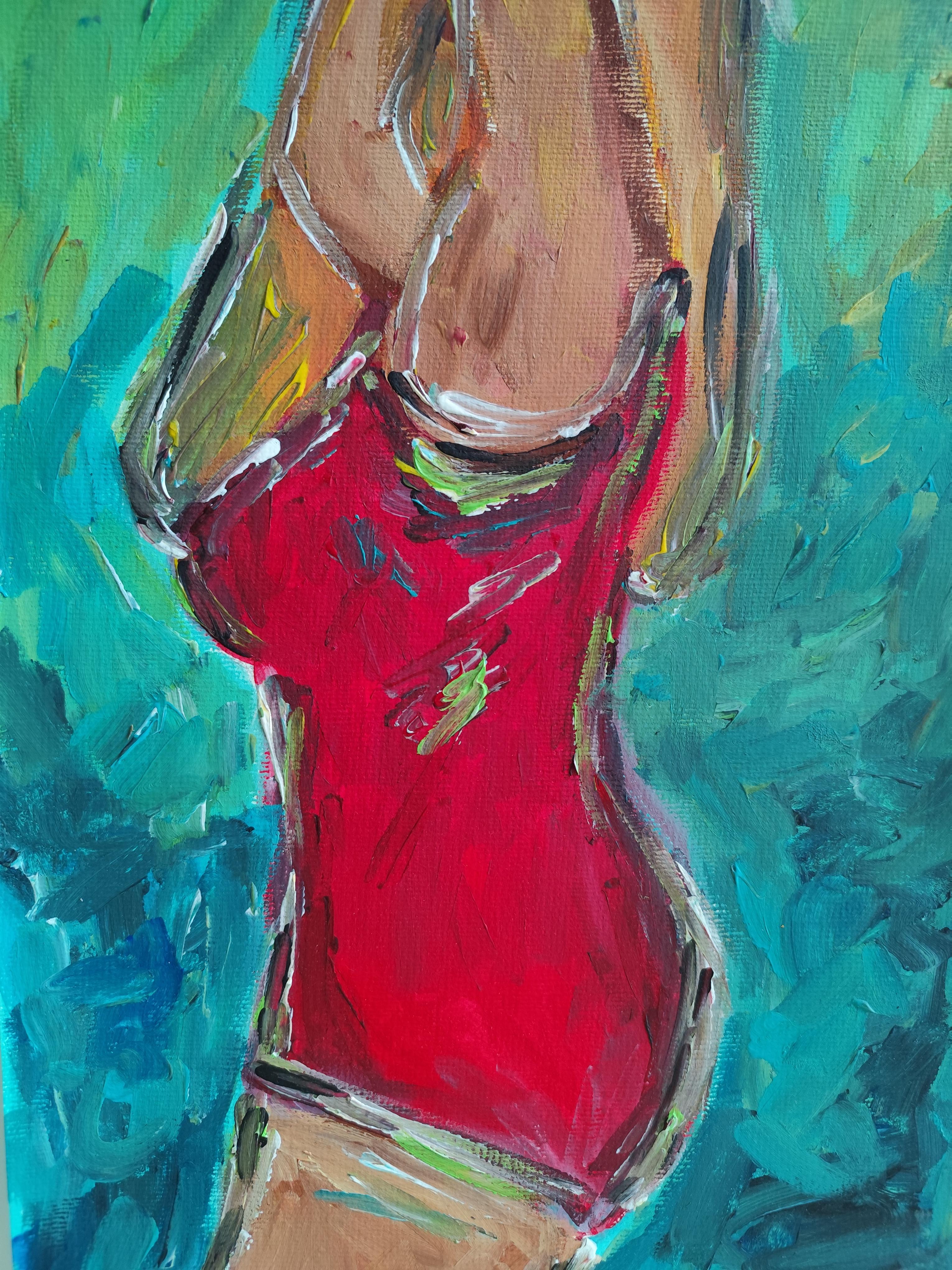 Contemporary expressionist woman's figure painting 
