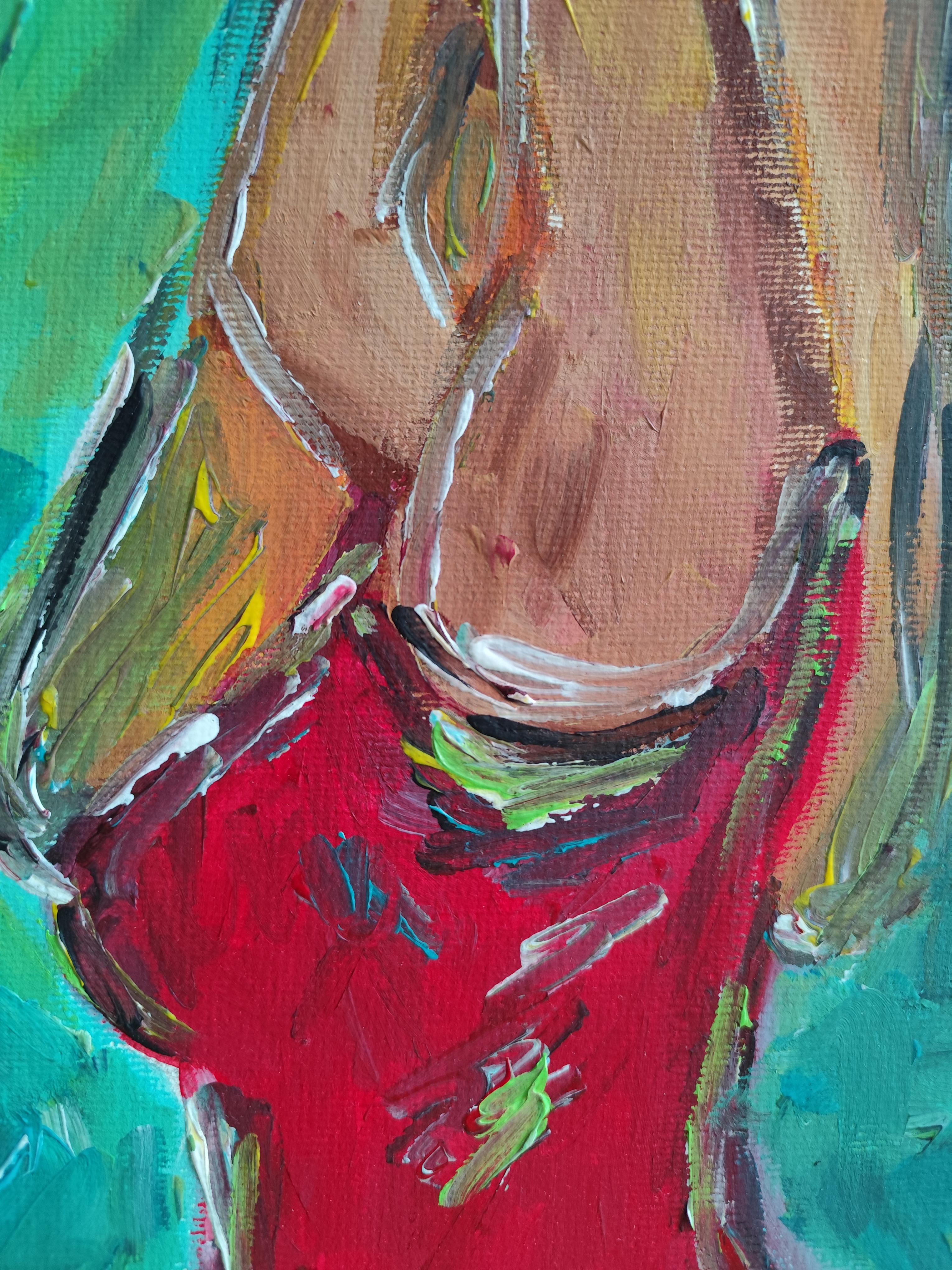 Contemporary expressionist woman's figure painting 