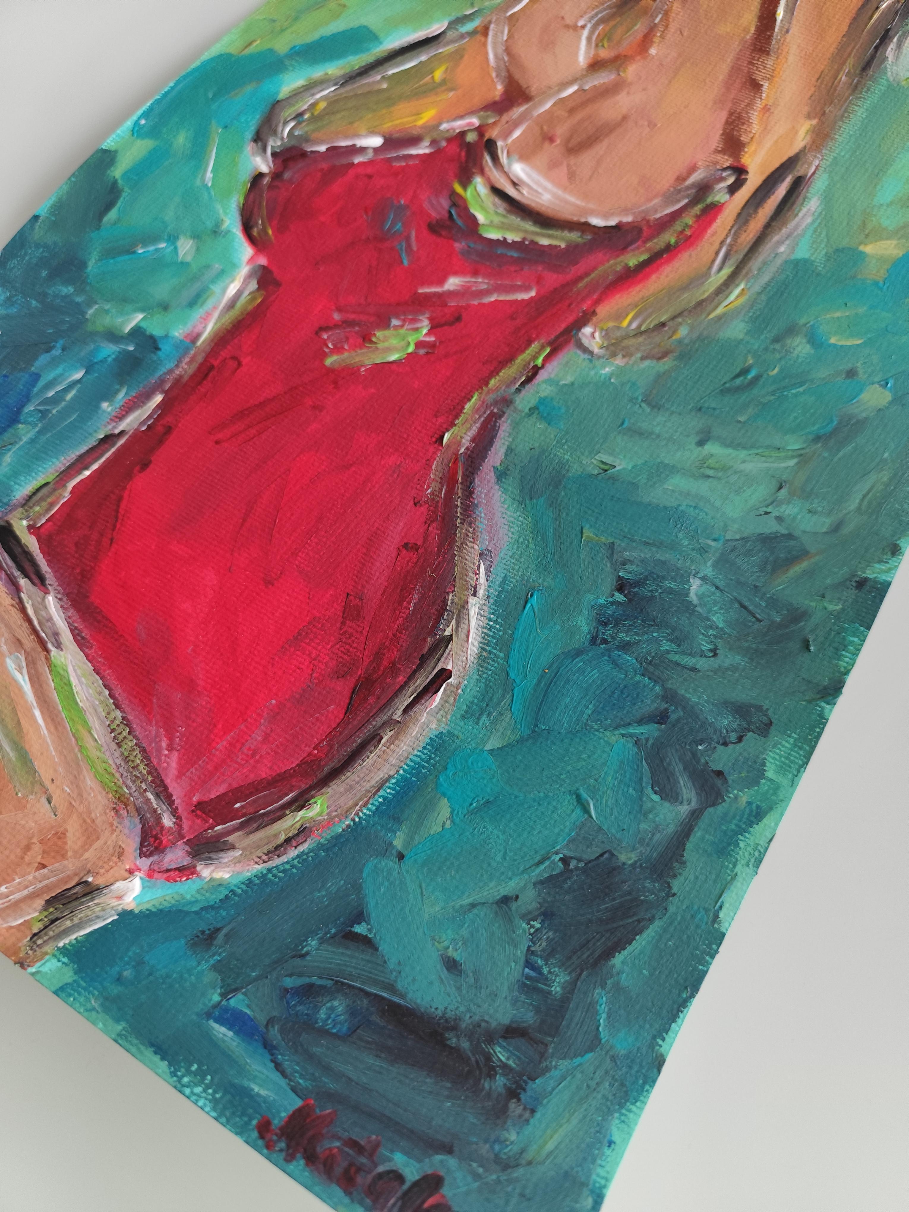 Contemporary expressionist woman's figure painting 