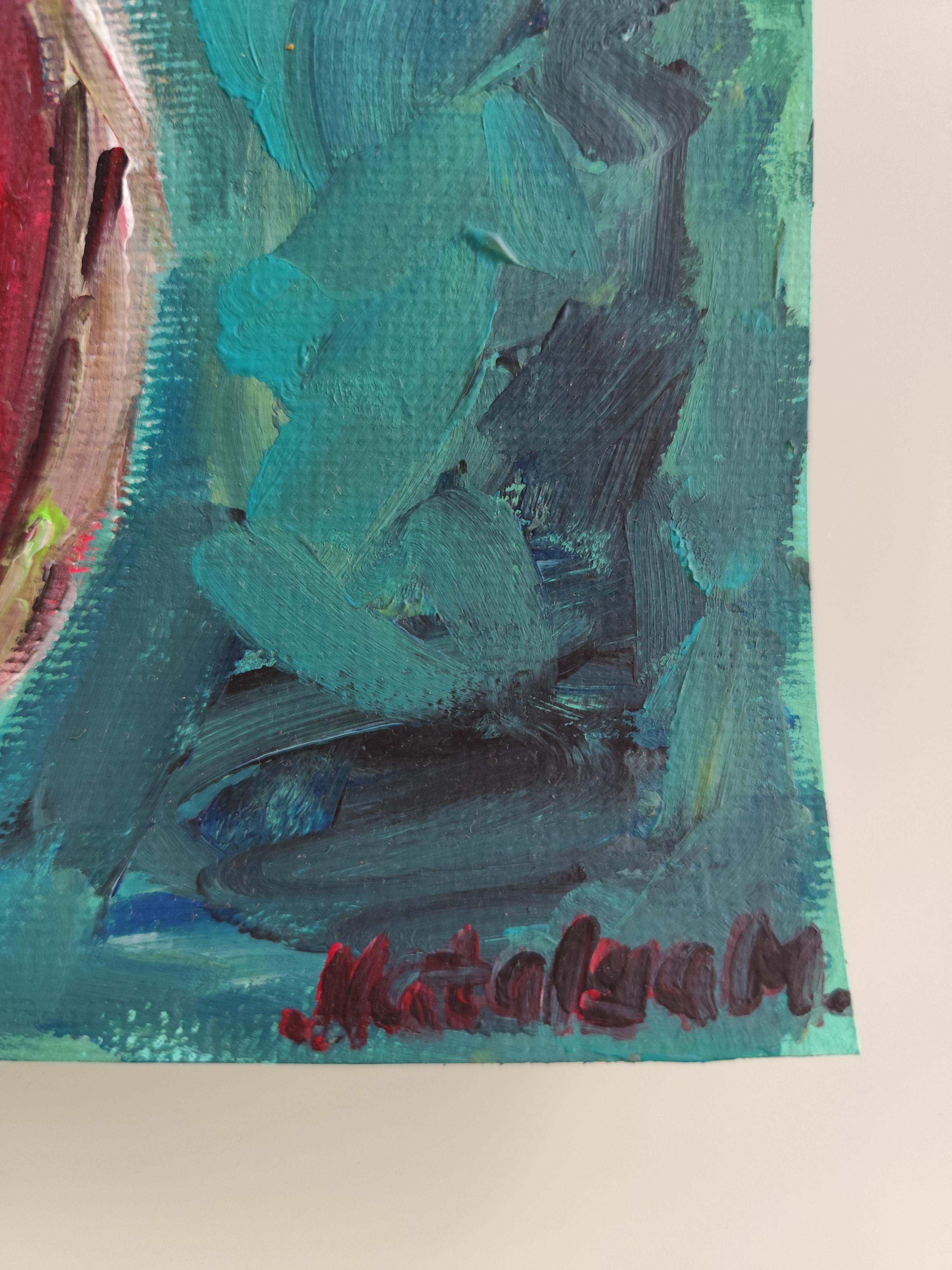 Contemporary expressionist woman's figure painting 