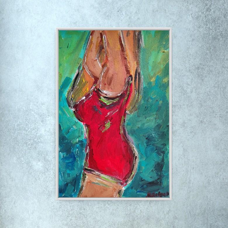 Contemporary expressionist woman's figure painting 