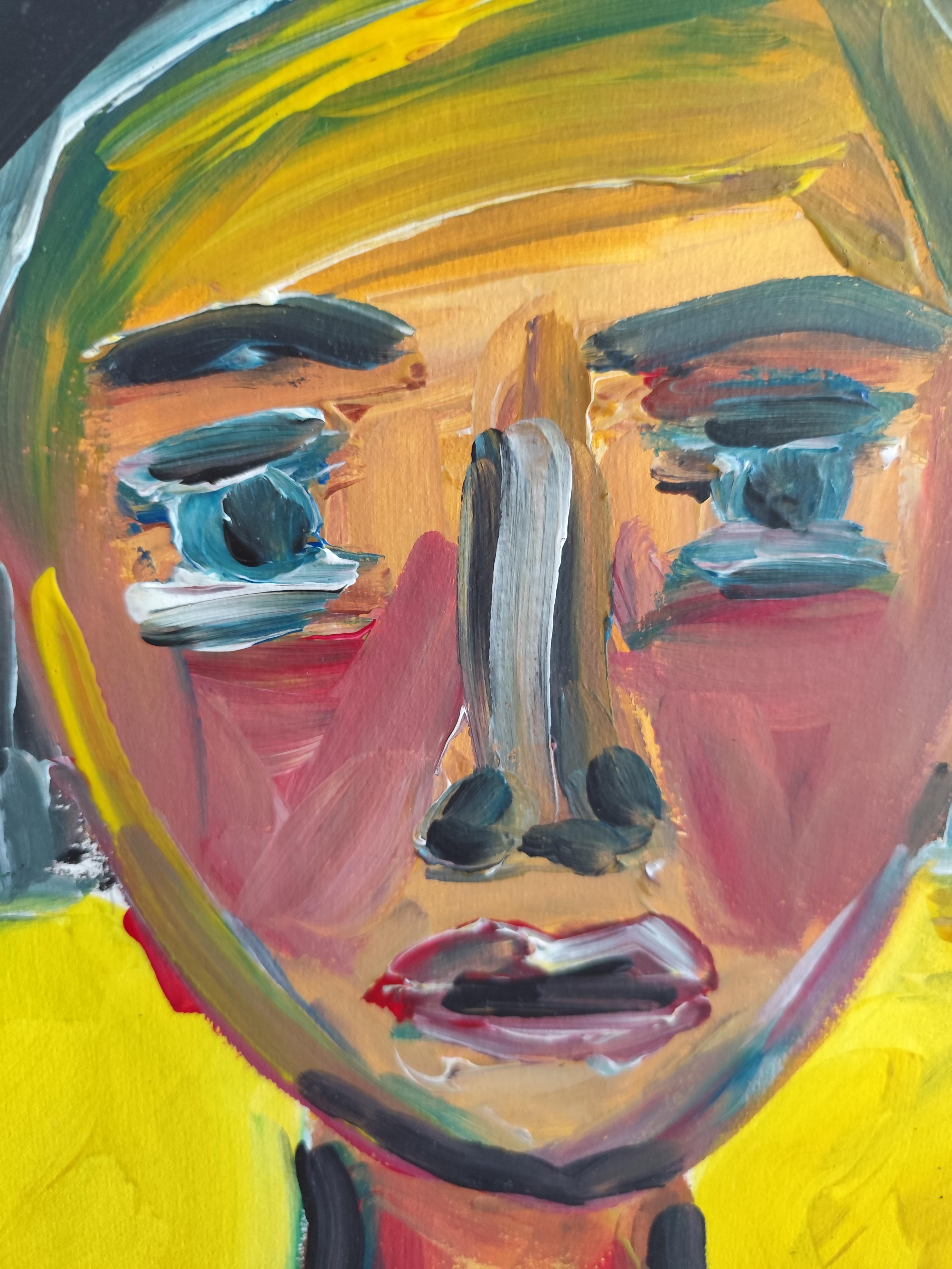 Contemporary expressionist woman's portrait painting 