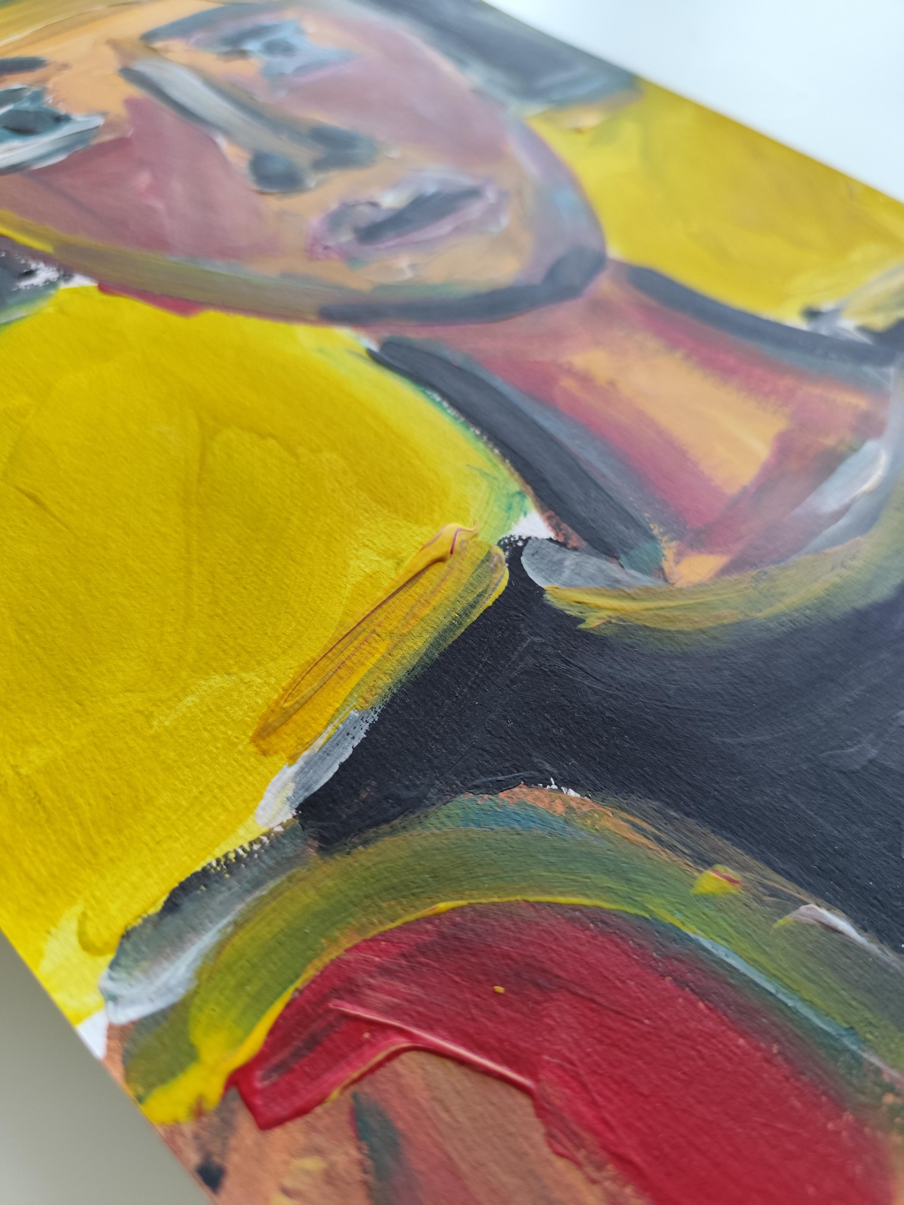 Contemporary expressionist woman's portrait painting 