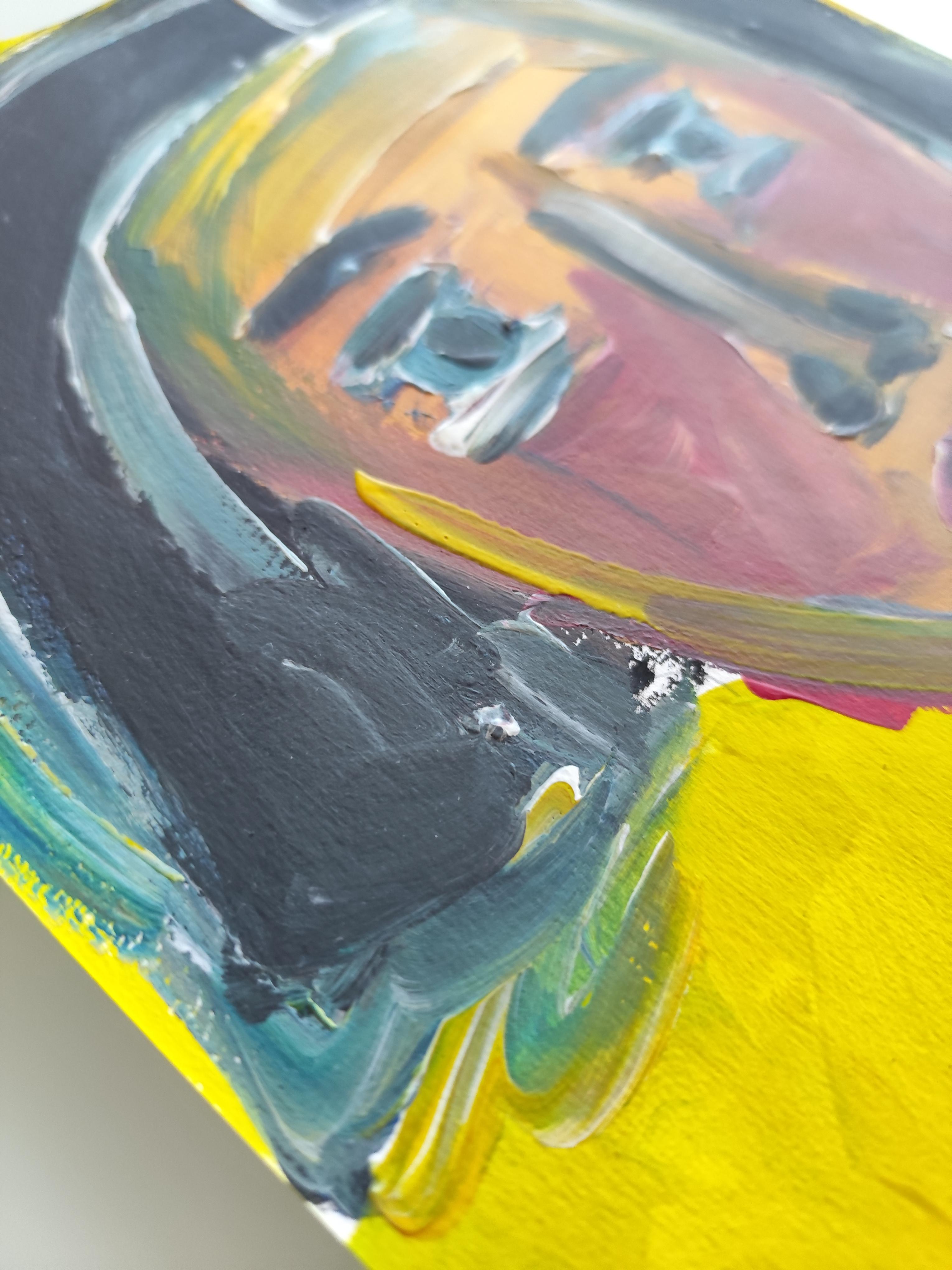 Contemporary expressionist woman's portrait painting 