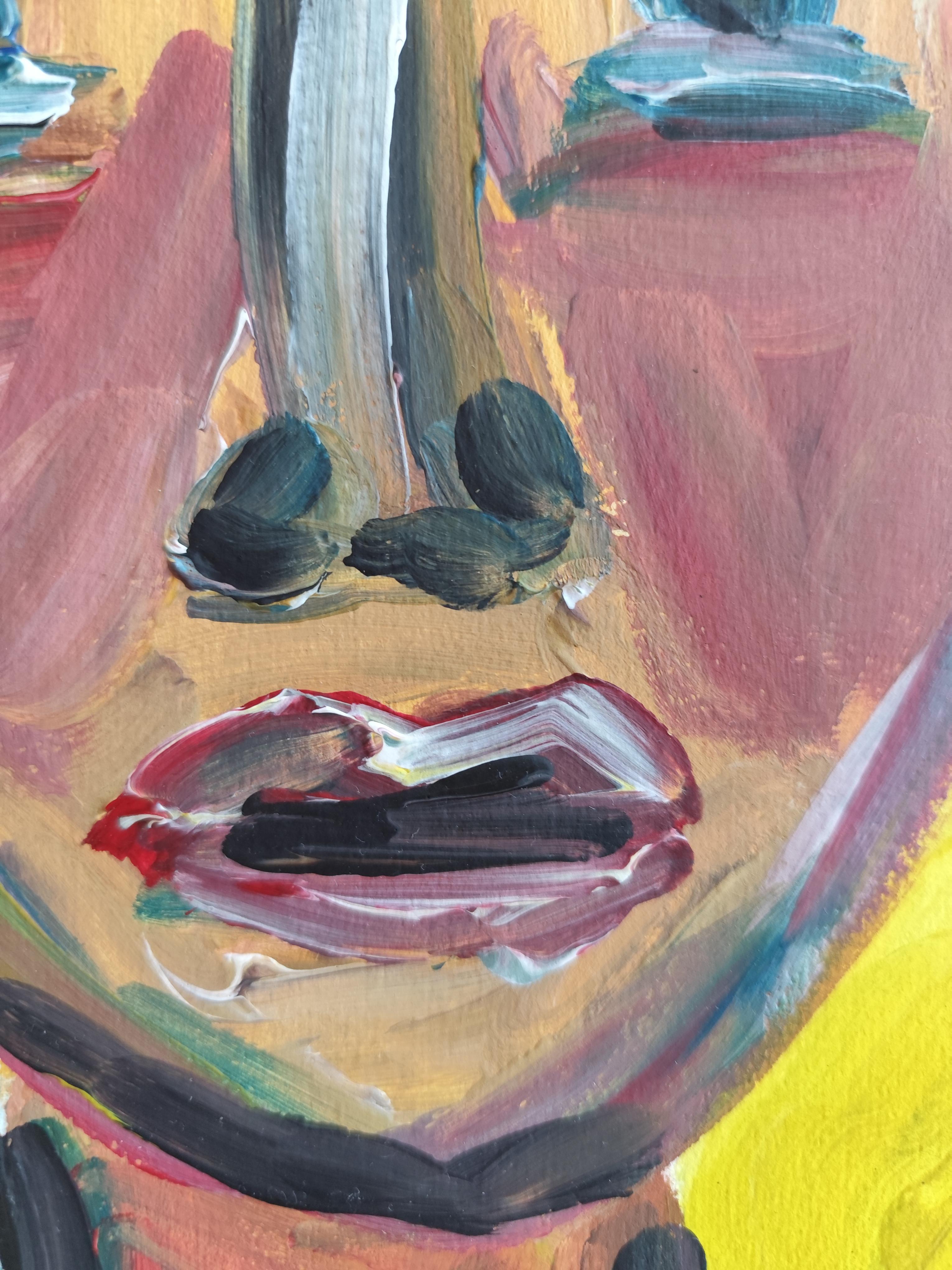 Contemporary expressionist woman's portrait painting 