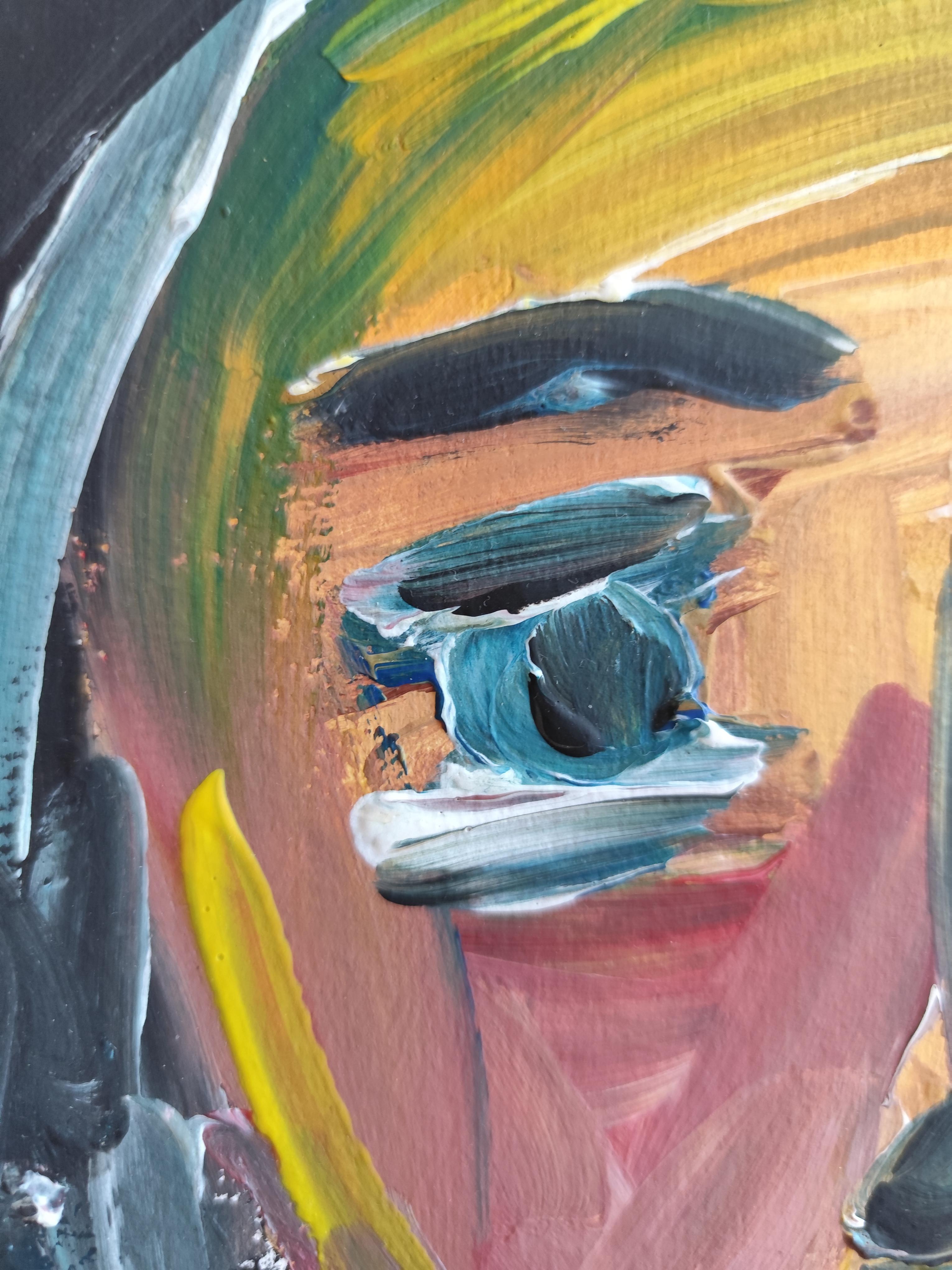 Contemporary expressionist woman's portrait painting 