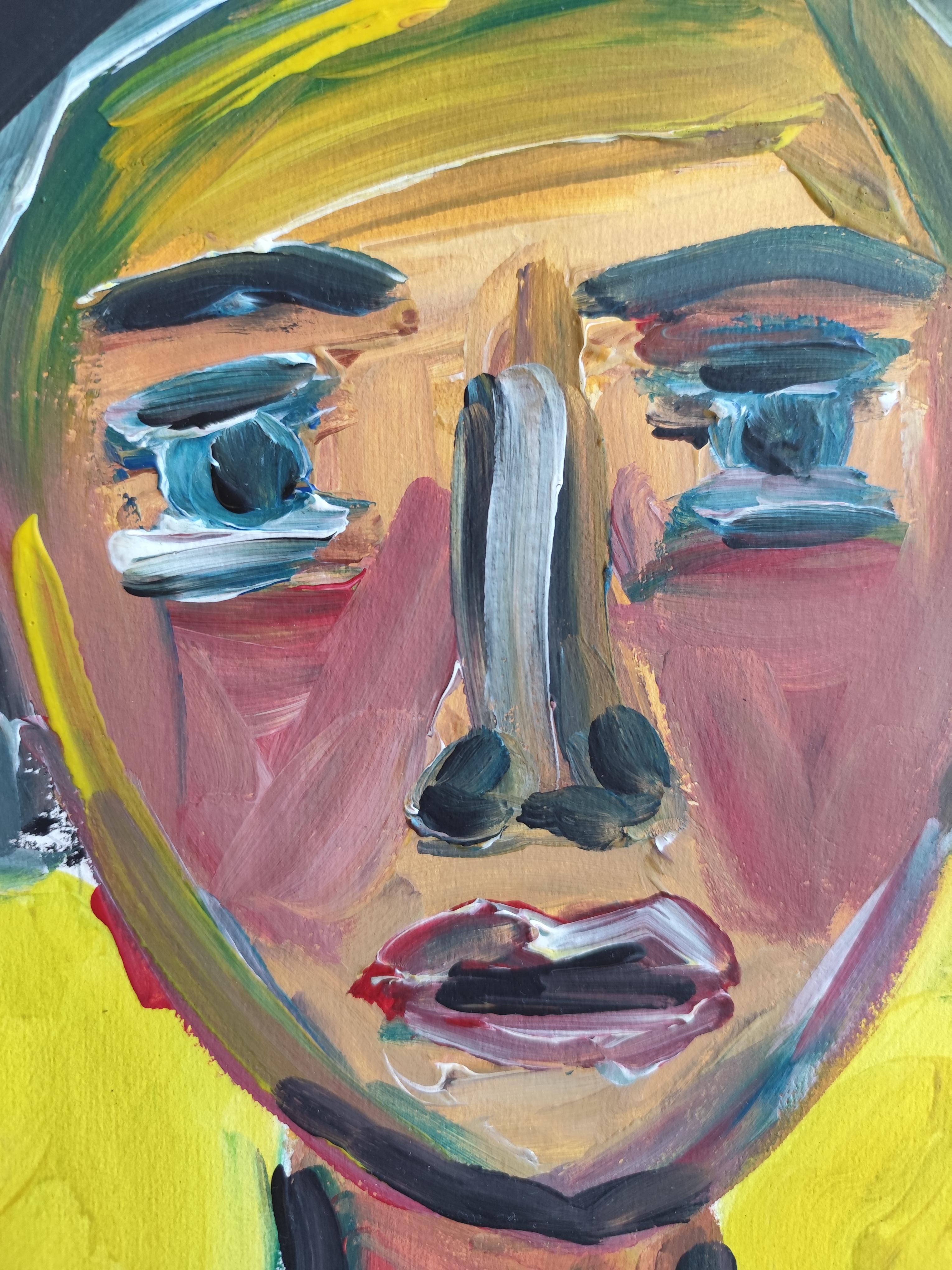 Contemporary expressionist woman's portrait painting 