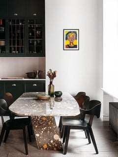 Contemporary expressionist woman's portrait painting "Hope in her ocean eyes"