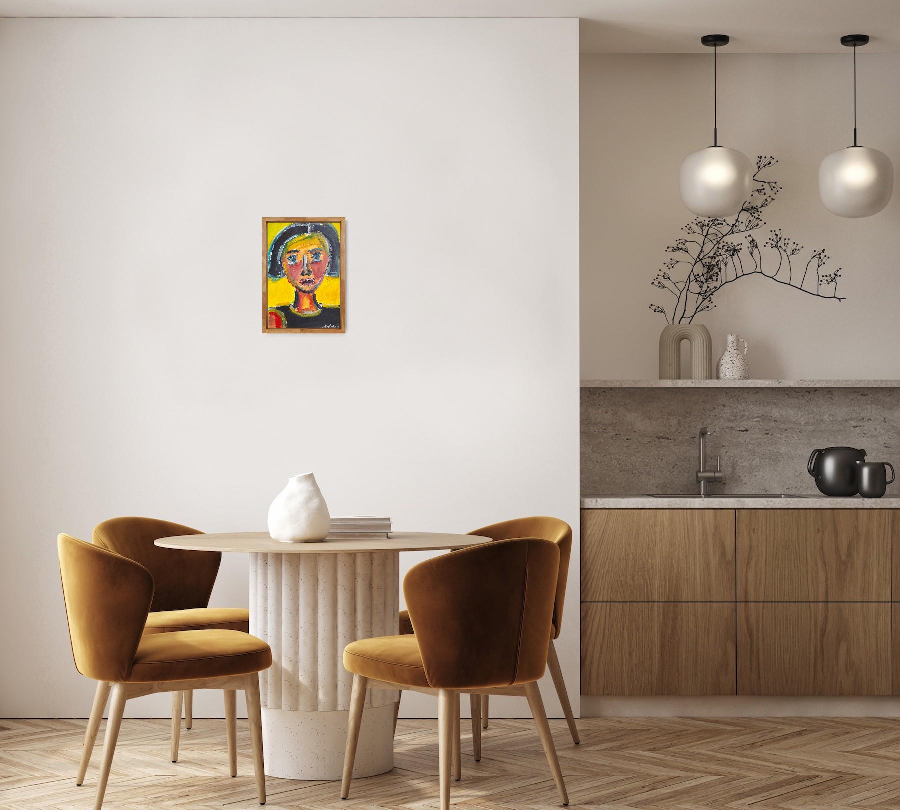 Contemporary expressionist woman's portrait painting 