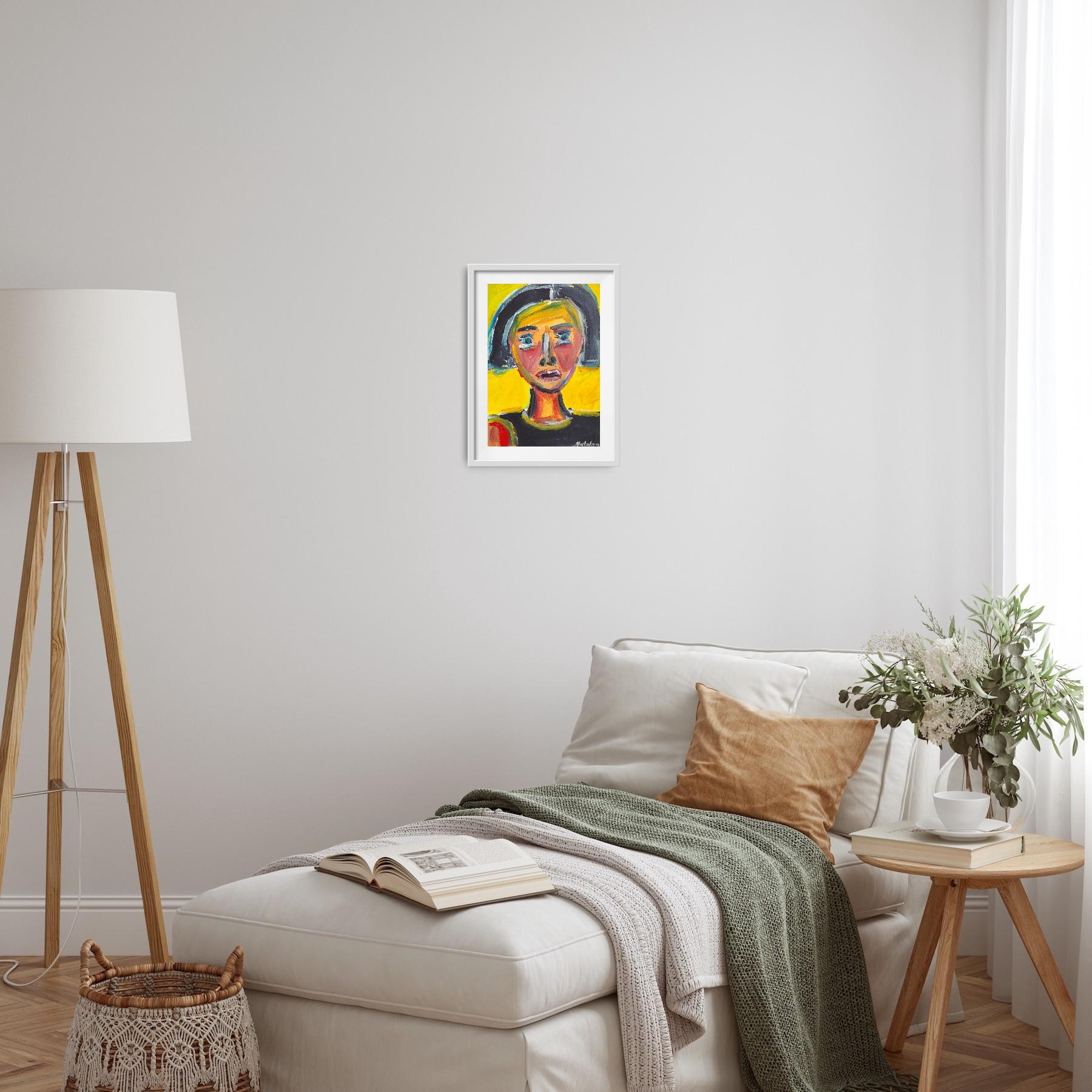 Contemporary expressionist woman's portrait painting 