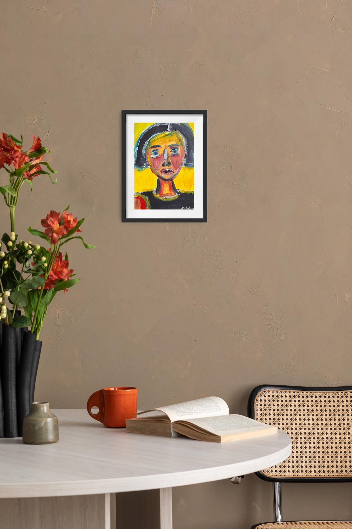 Contemporary expressionist woman's portrait painting 