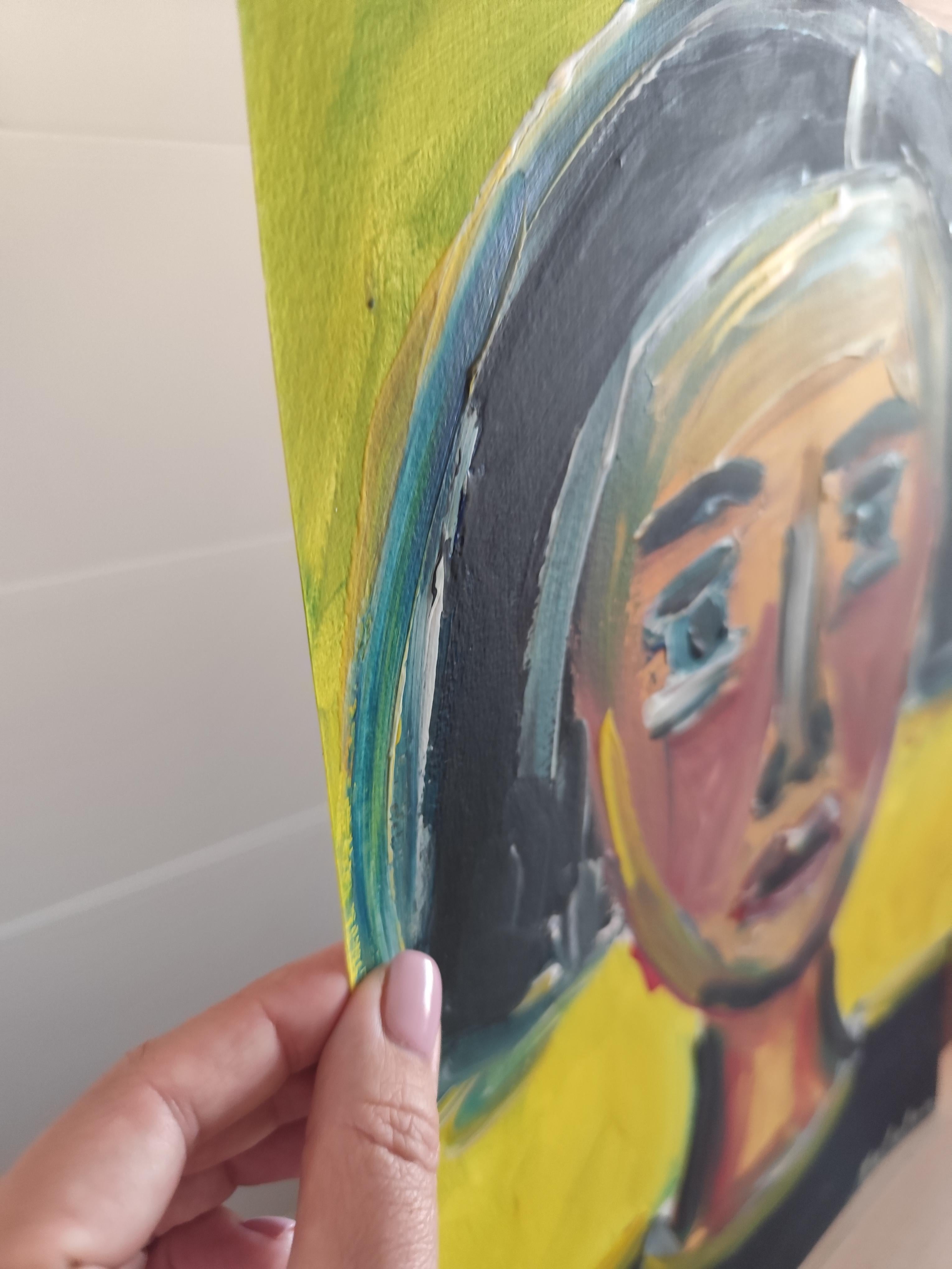 Contemporary expressionist woman's portrait painting 