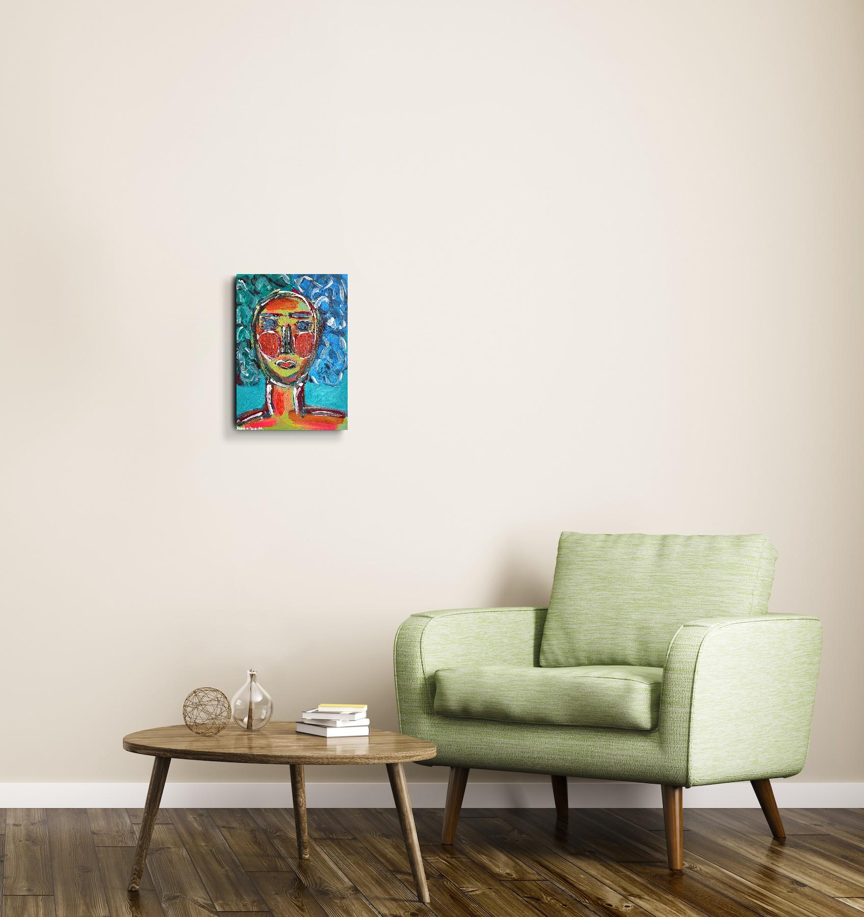 Contemporary Expressionist woman's portrait painting on canvas 