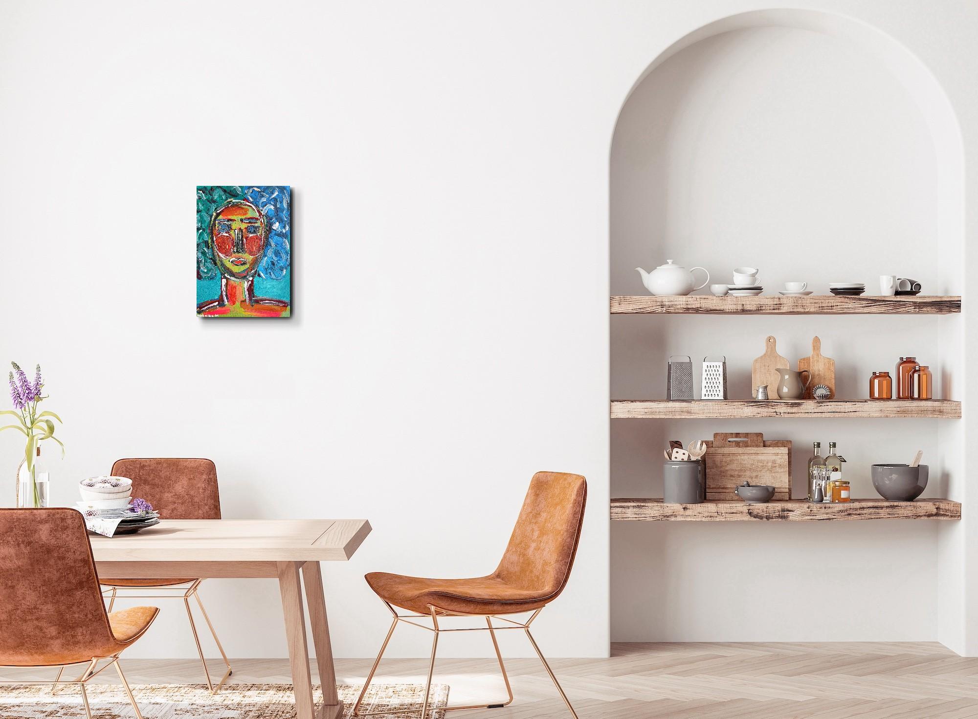 Contemporary Expressionist woman's portrait painting on canvas 
