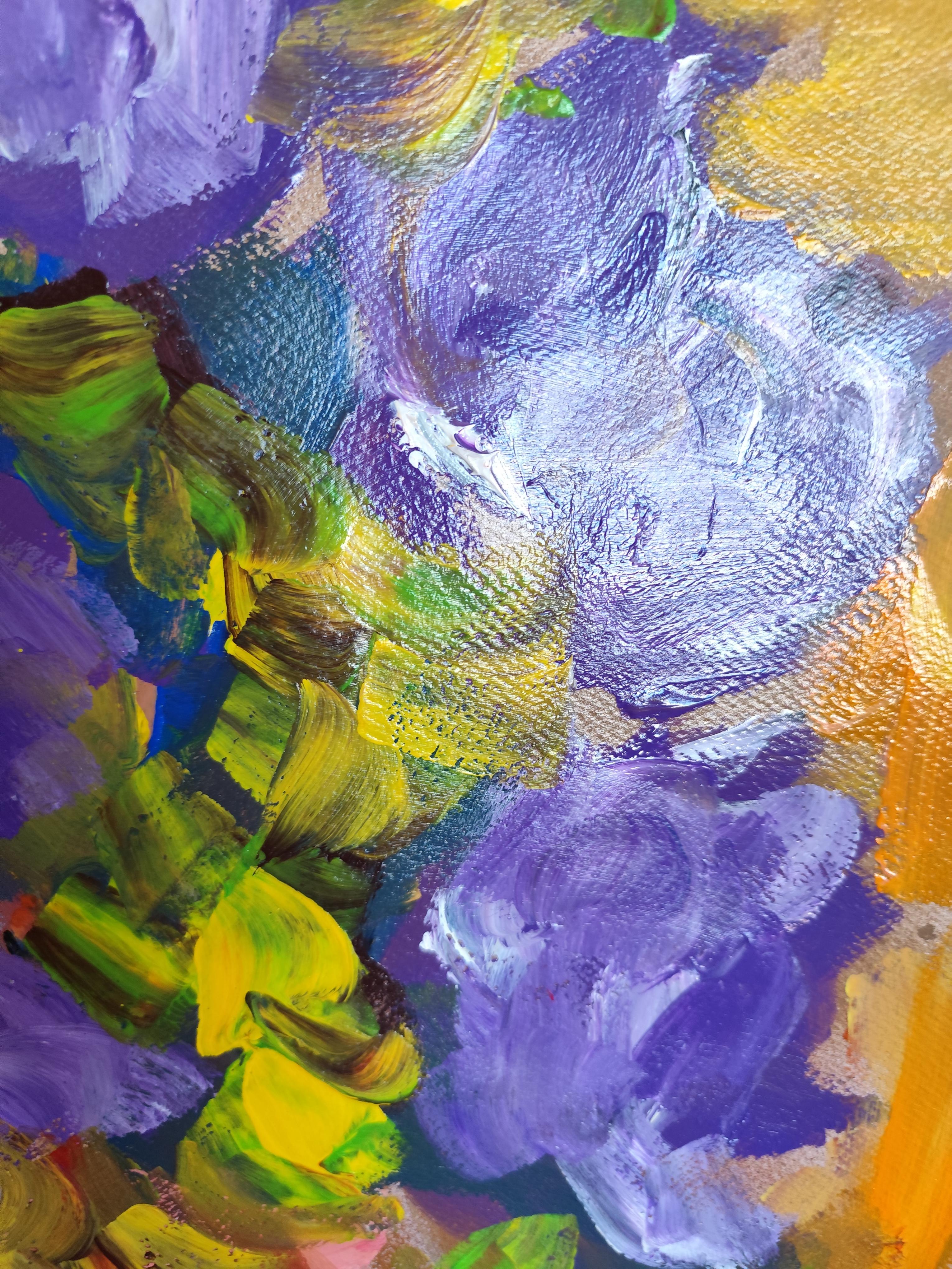 Pintura acrílica colorista expresiva contemporánea 