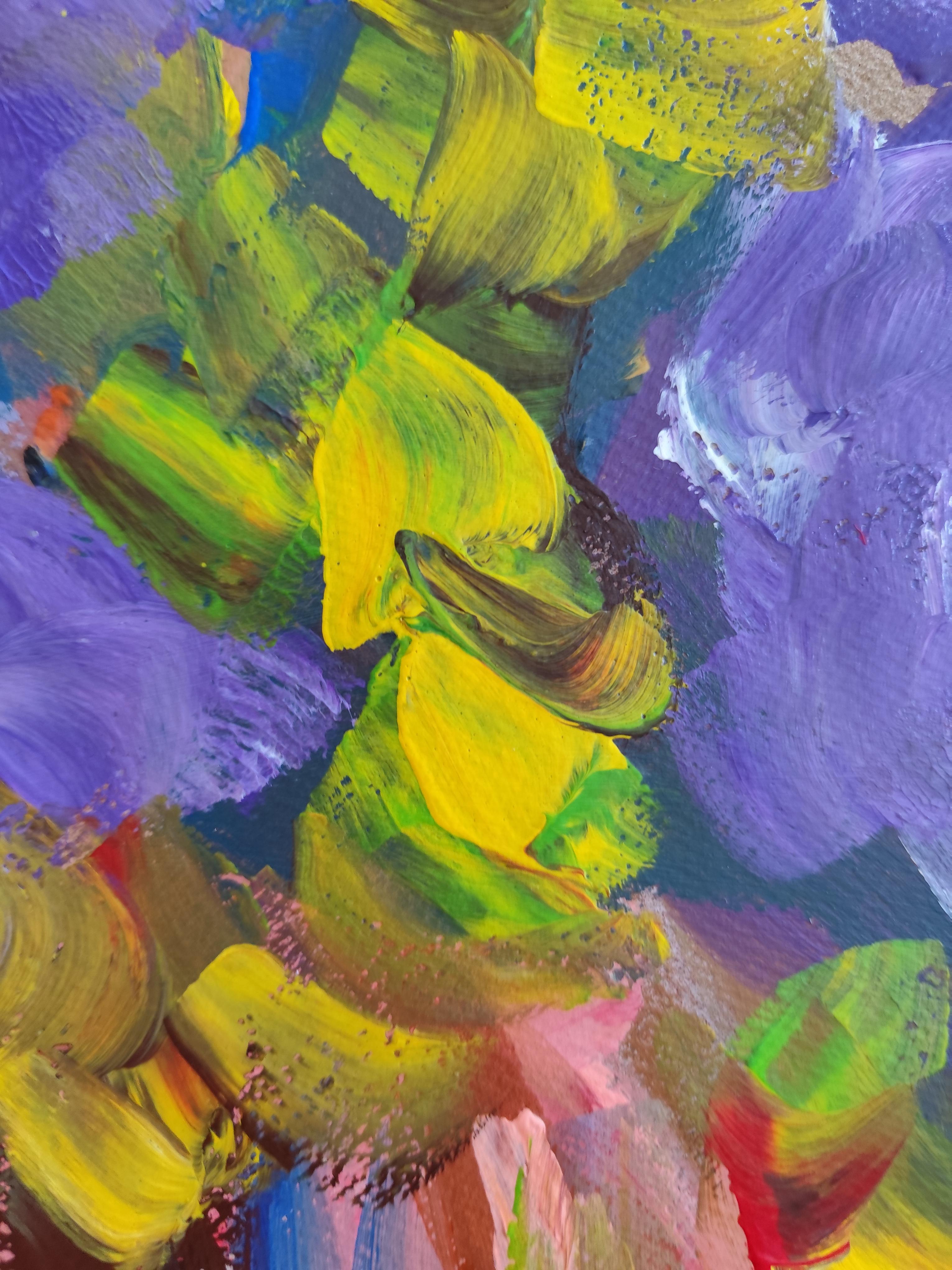 Pintura acrílica colorista expresiva contemporánea 