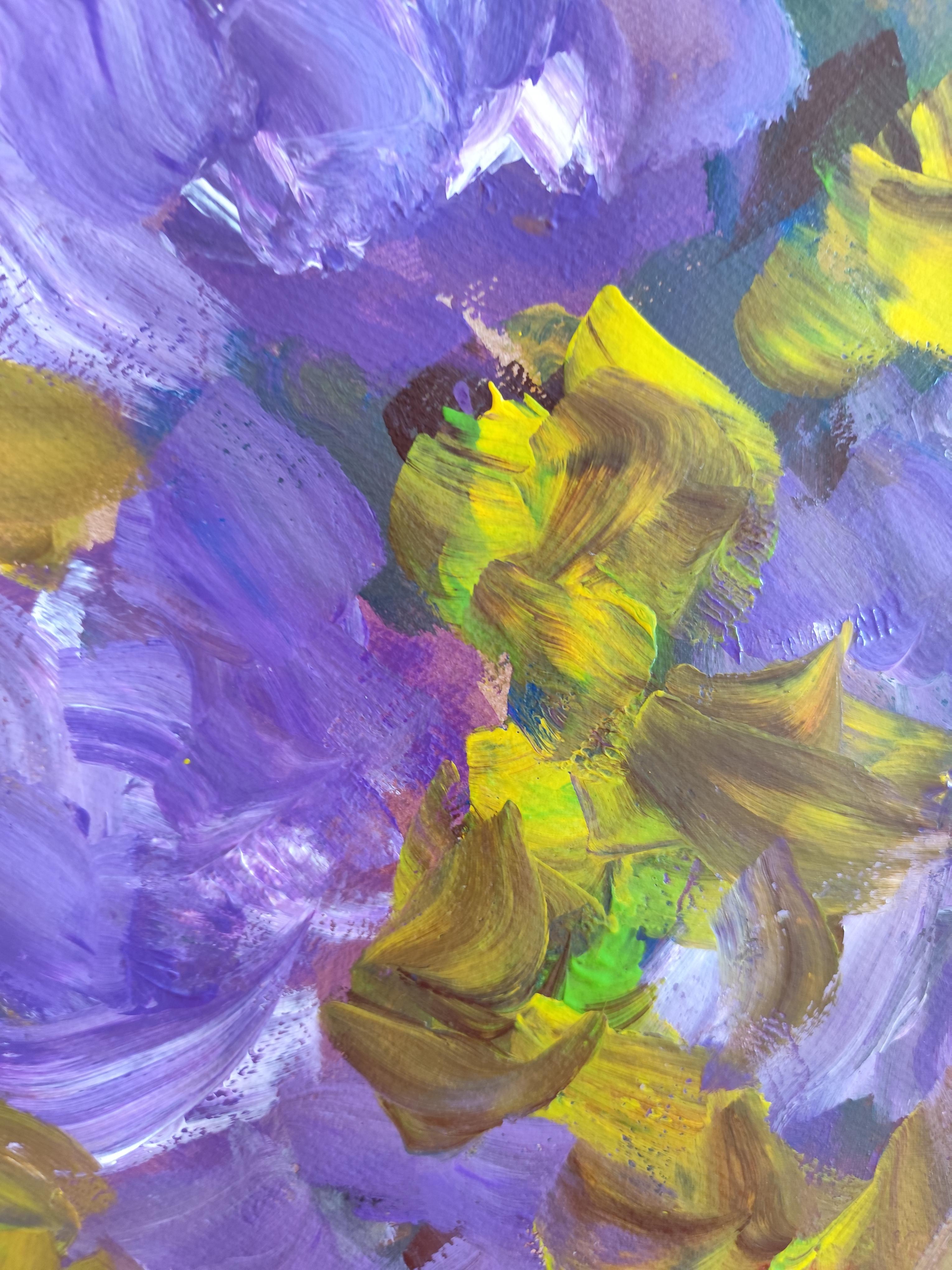 Pintura acrílica colorista expresiva contemporánea 