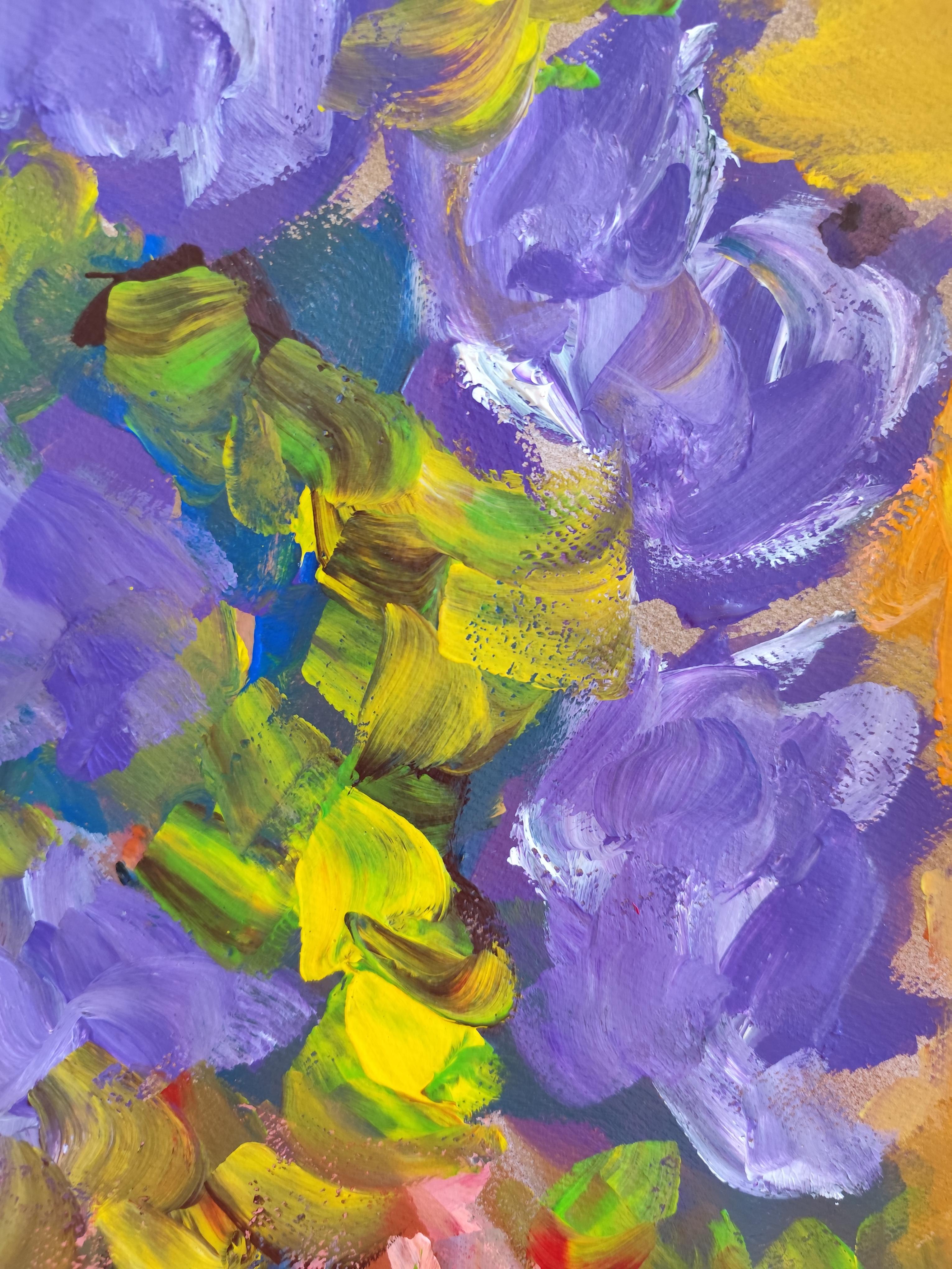 Pintura acrílica colorista expresiva contemporánea 